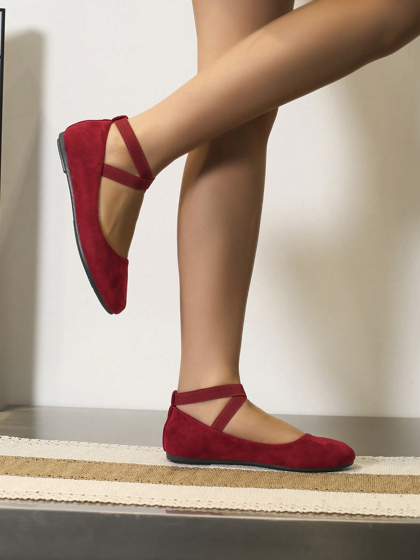 In Burgundy Women Flats