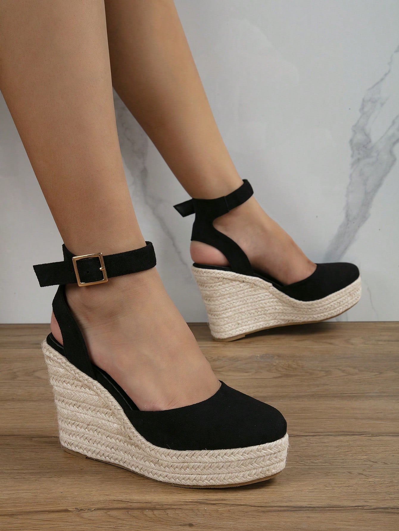 In Black Women Wedges & Flatform