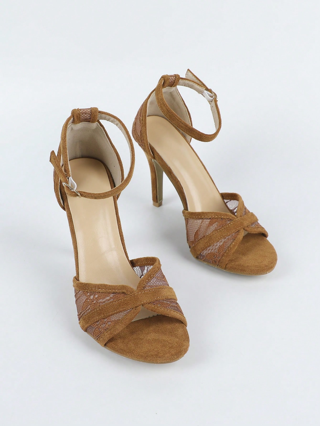 In Coffee Brown Women Heeled Sandals