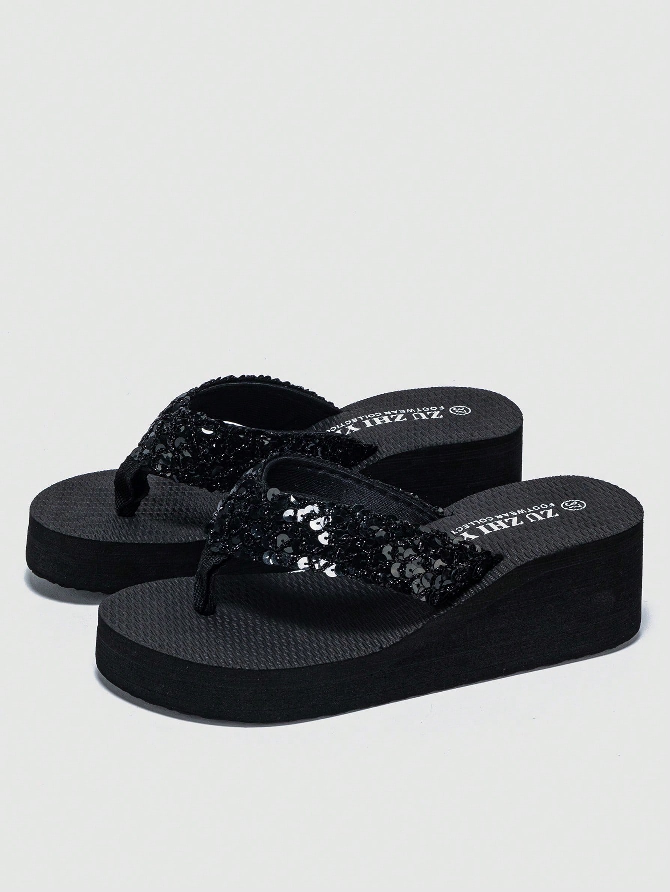 In Black Women Slippers