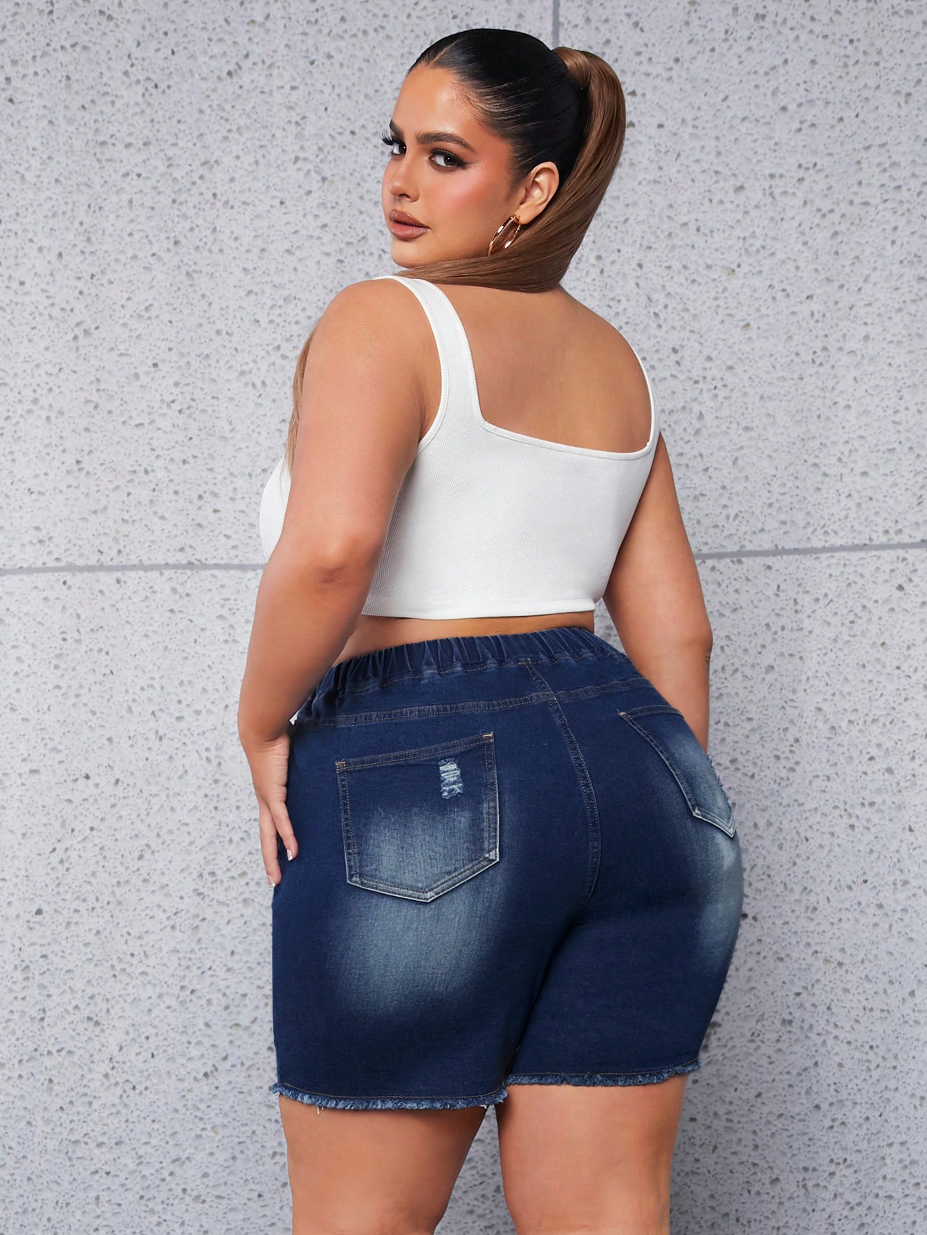 Plus Size Denim Shorts