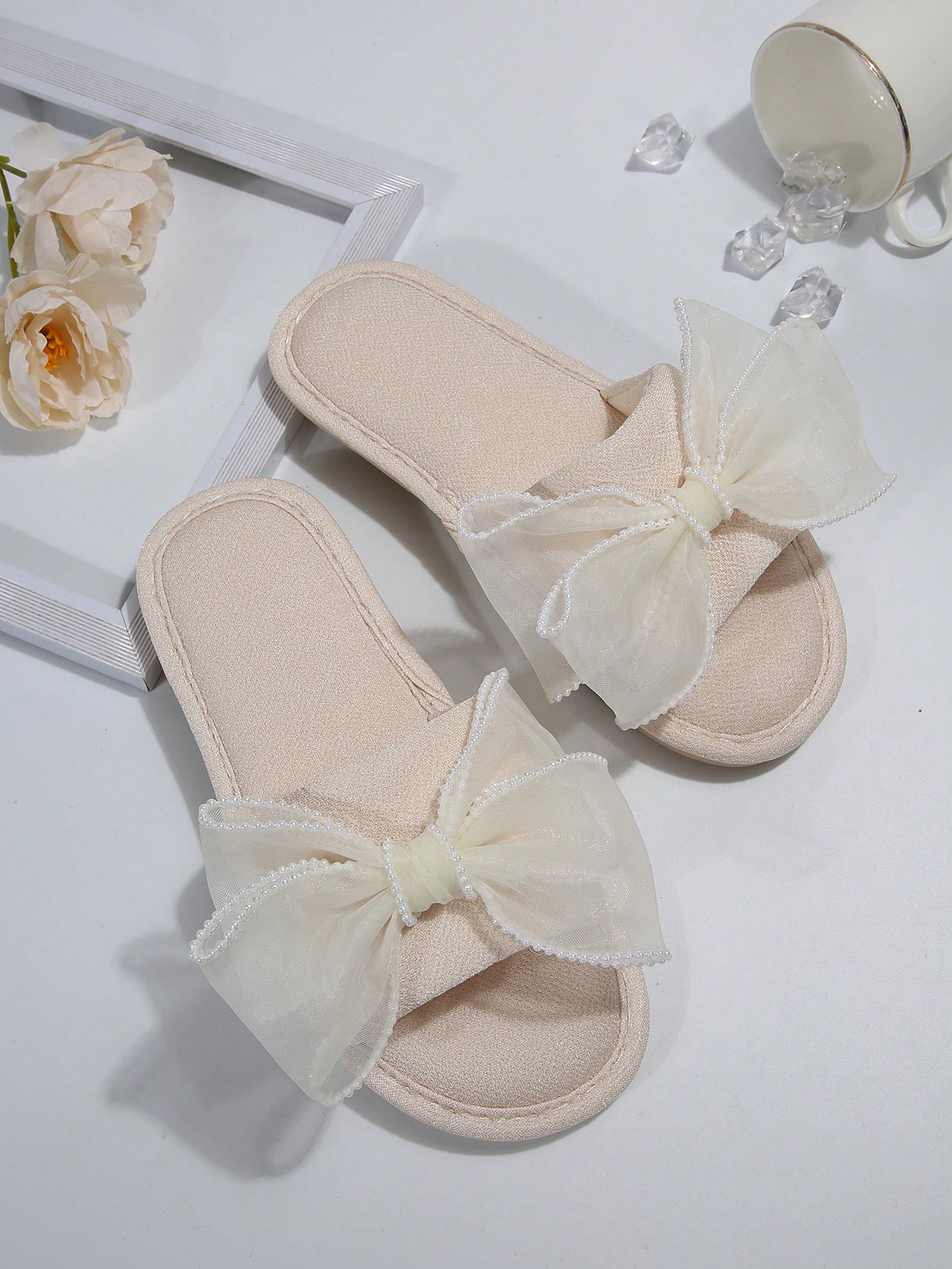 In Beige Women Home Slippers