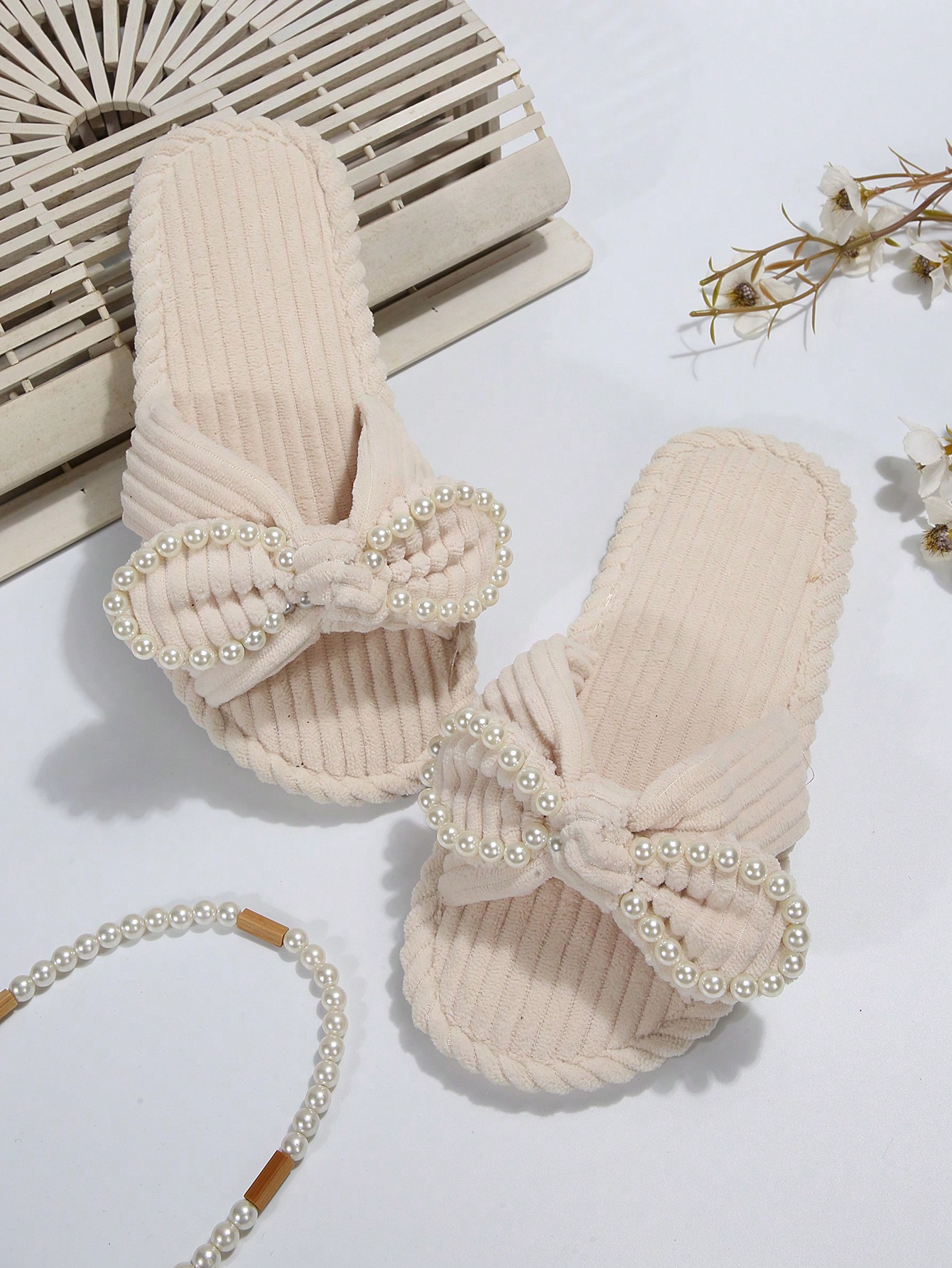 In Beige Women Home Slippers