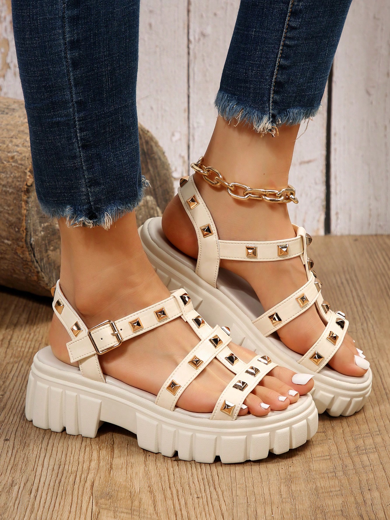 In Beige Women Platforms & Wedge Sandals