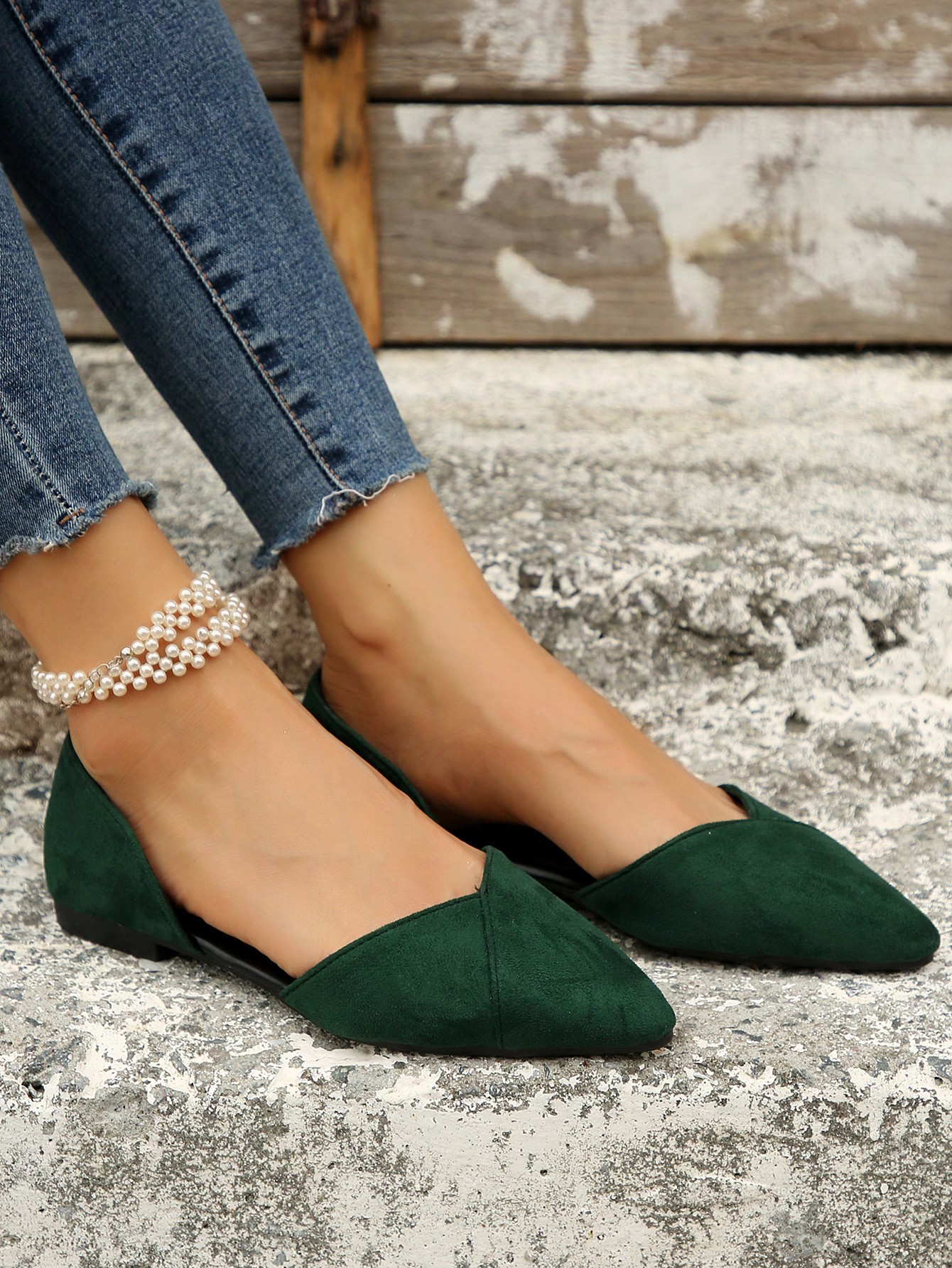 In Dark Green Women Shoes