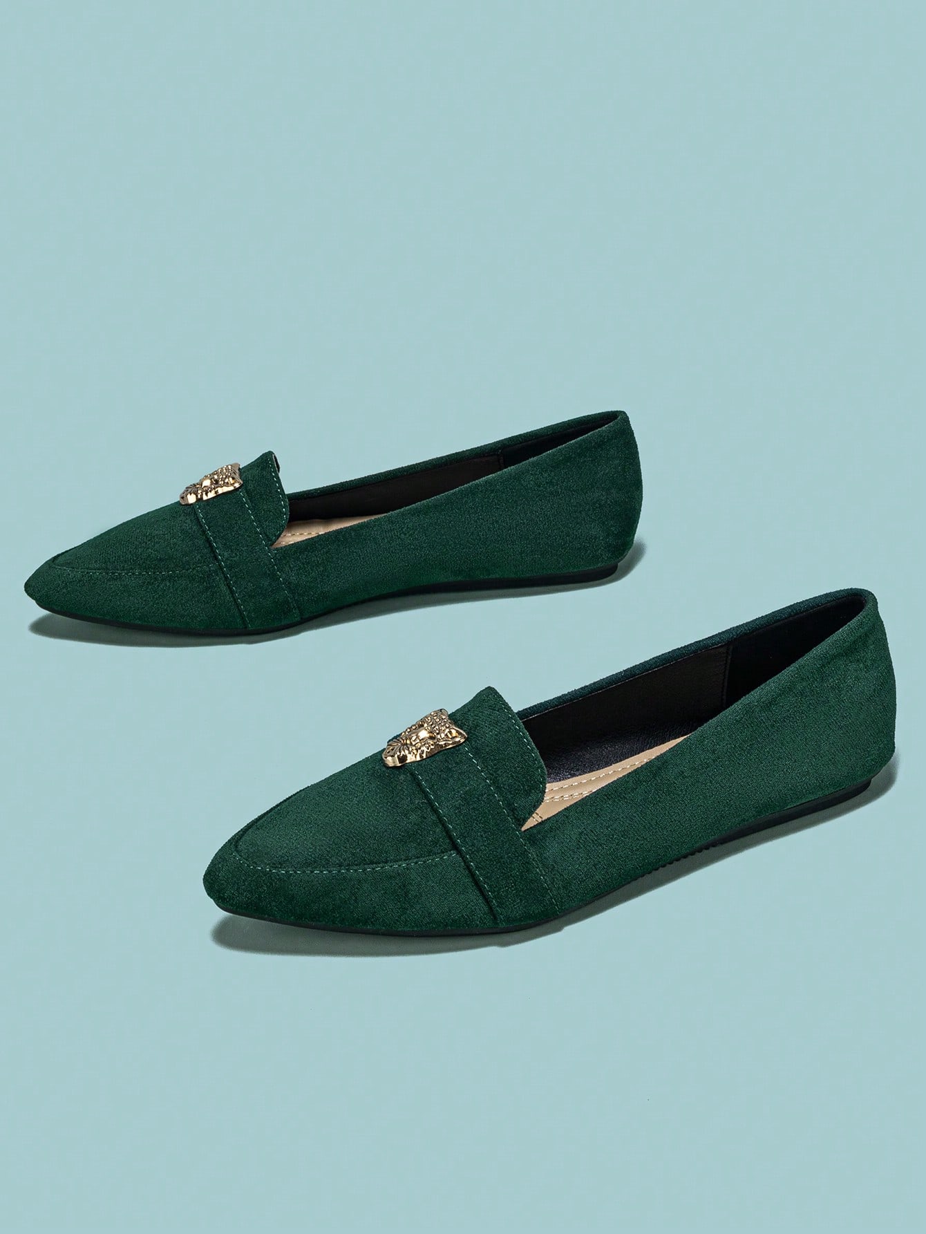 In Dark Green Women Shoes