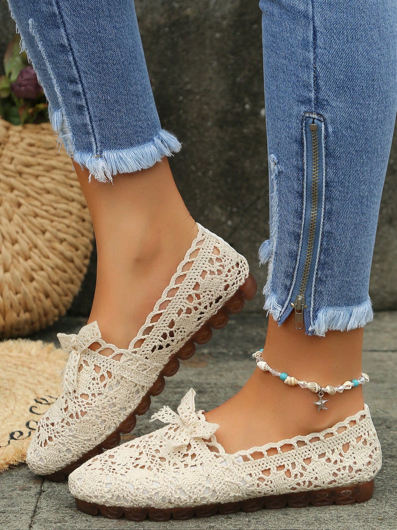 In Beige Women Flats