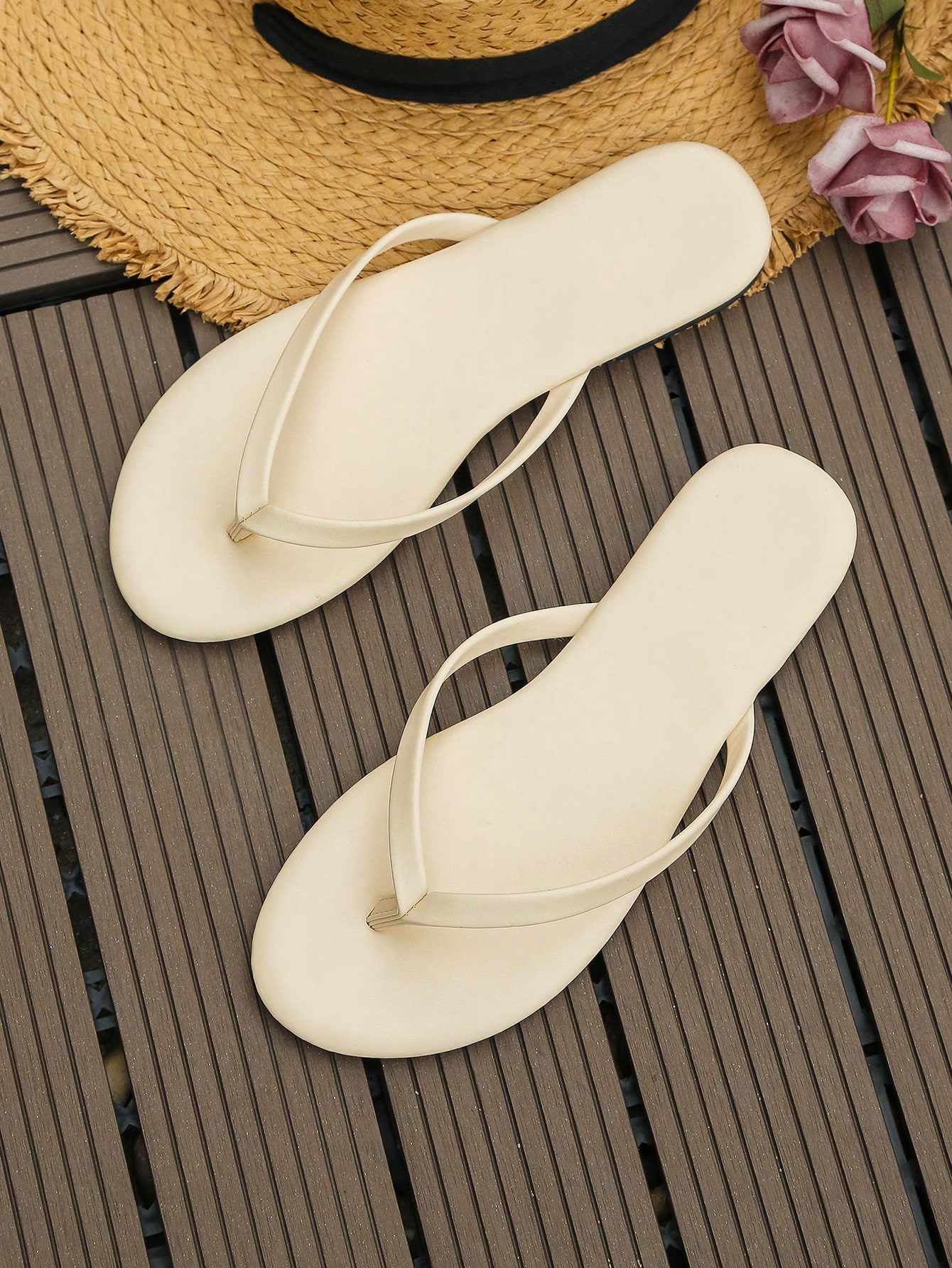 In Beige Women Flat Sandals