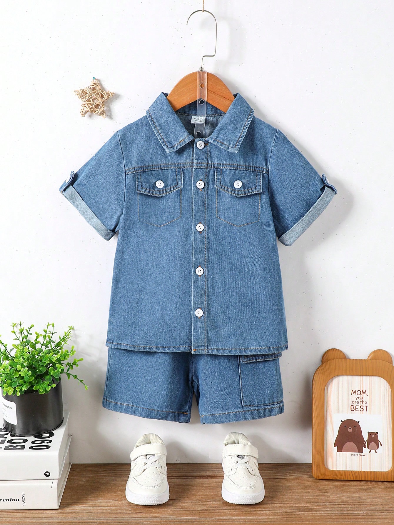 Young Boys Denim Two-piece Outfits