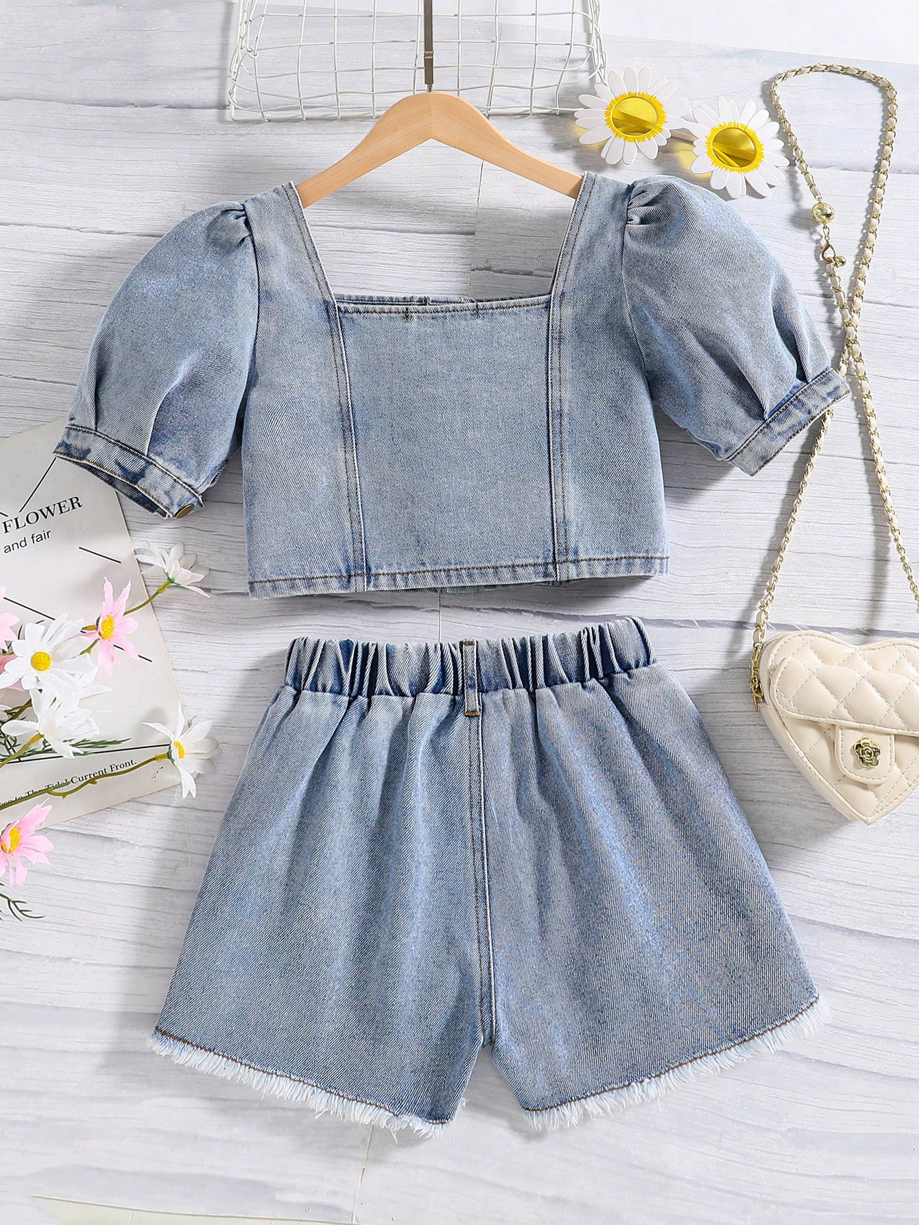 Tween Girls Denim Two-piece Outfits