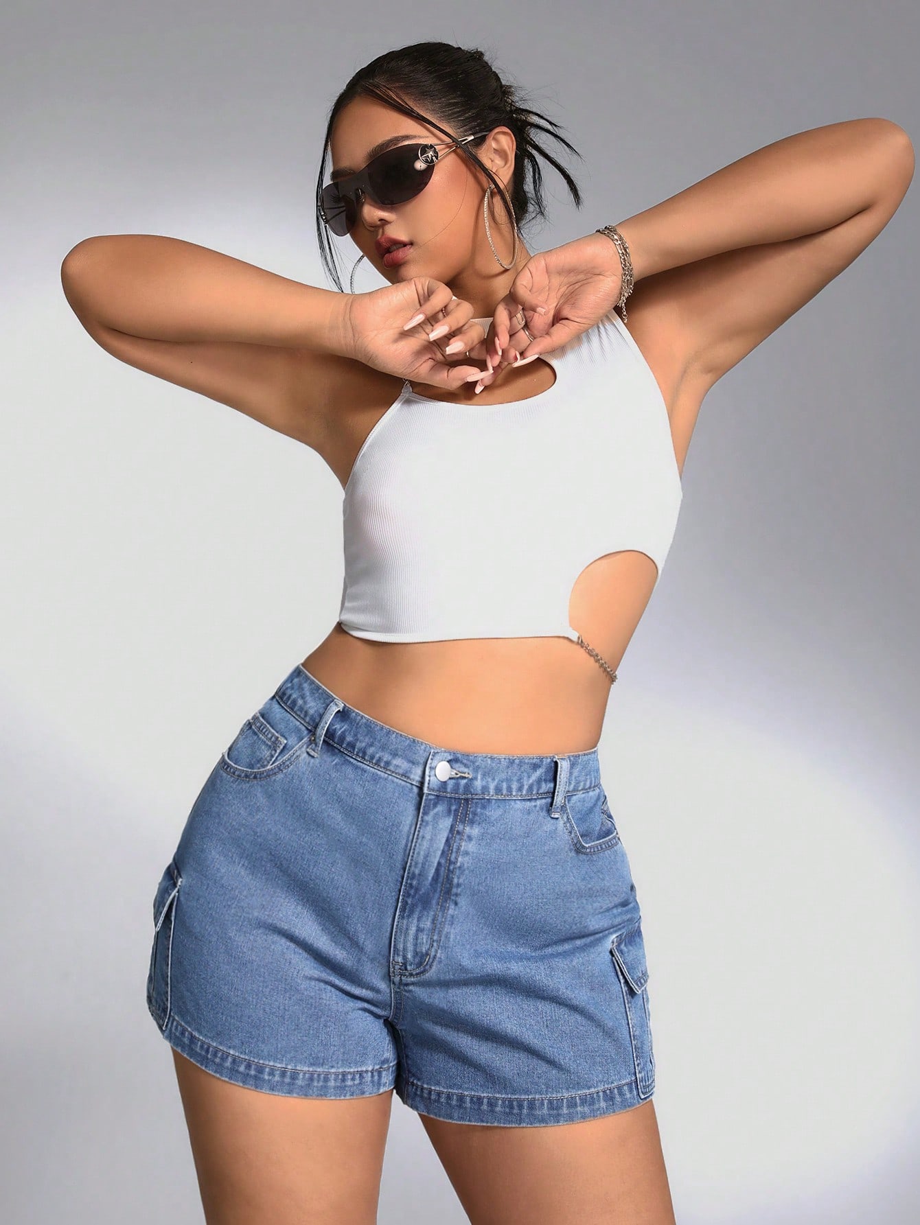 Plus Size Denim Shorts