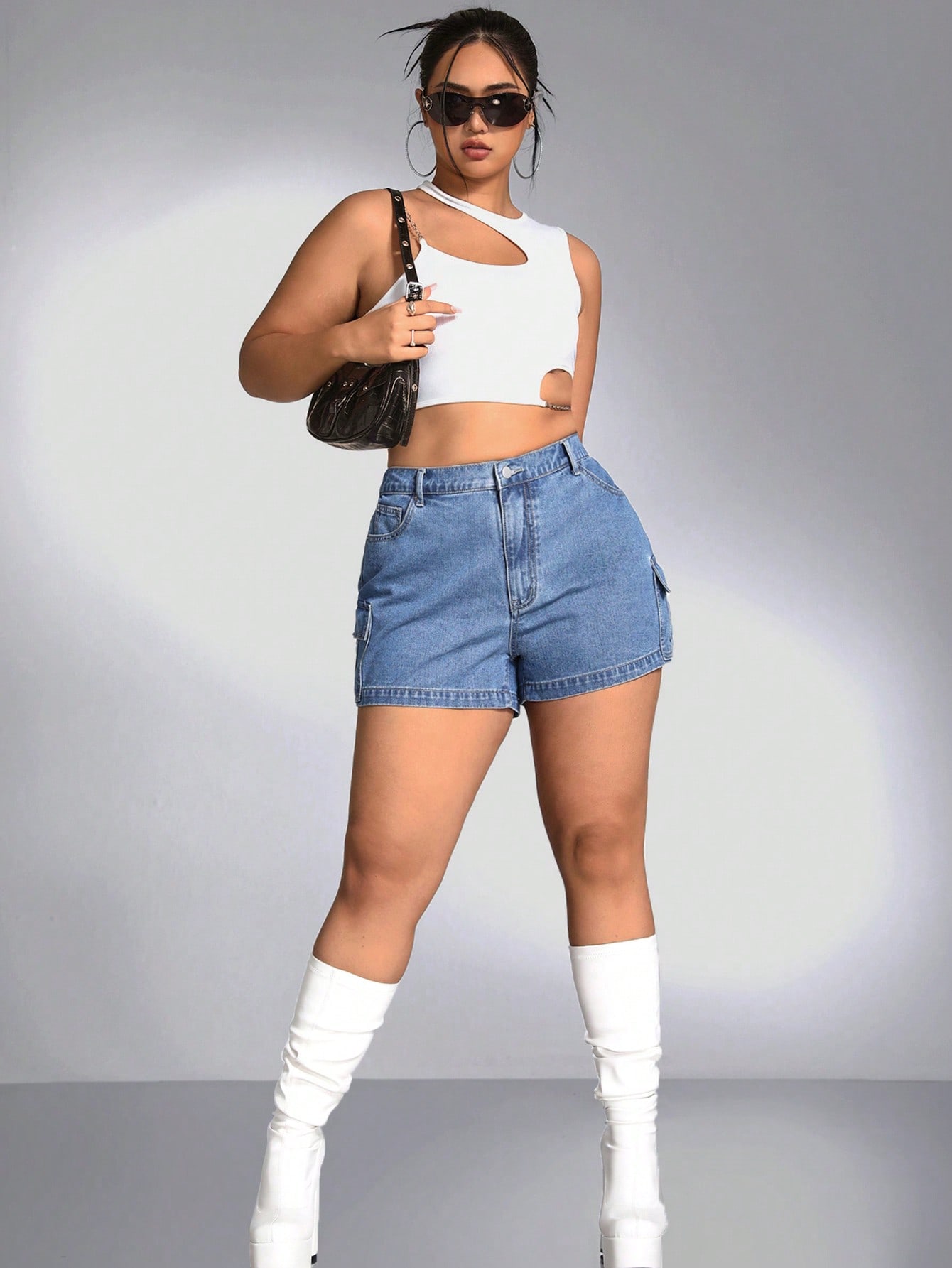 Plus Size Denim Shorts