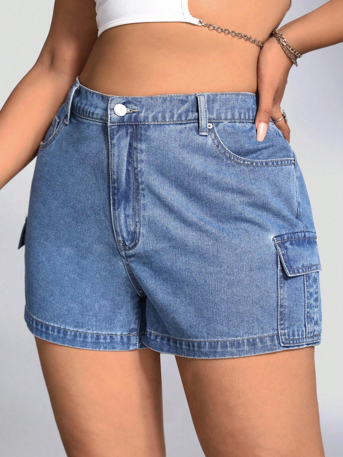 Plus Size Denim Shorts