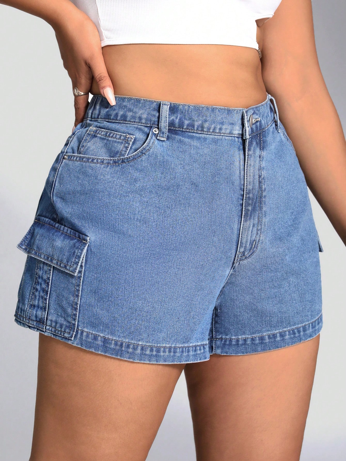 Plus Size Denim Shorts