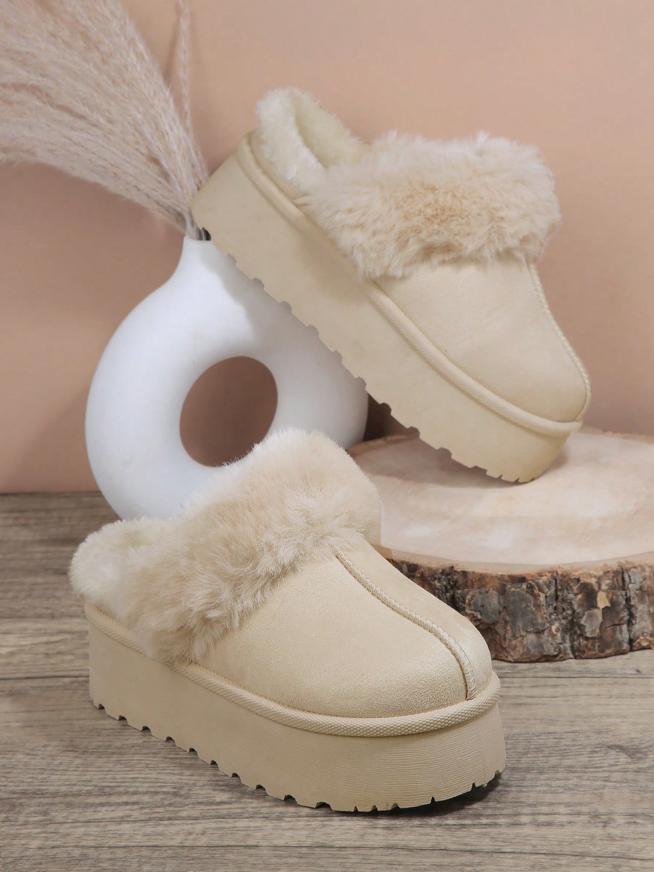 In Beige Women Home Slippers