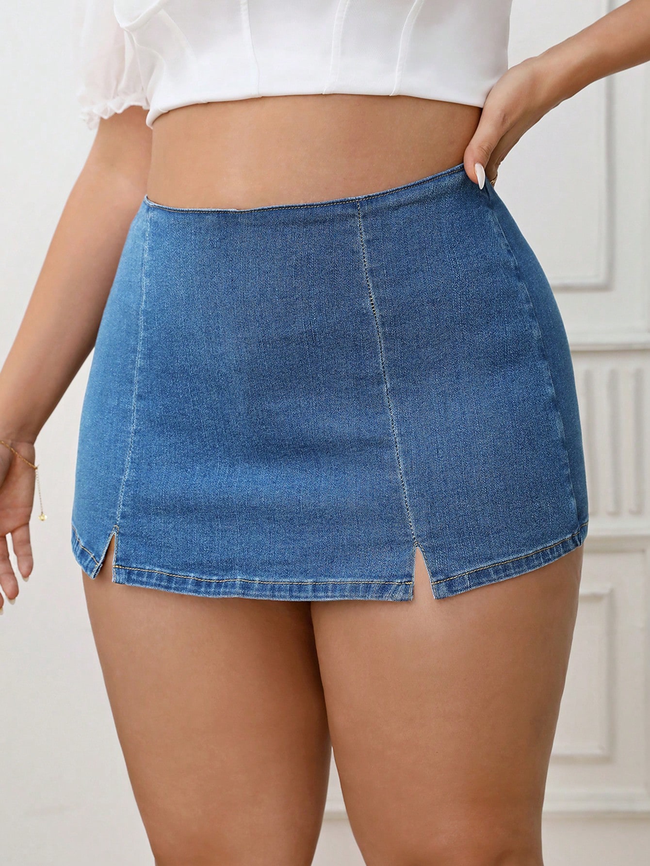 Plus Size Denim Shorts