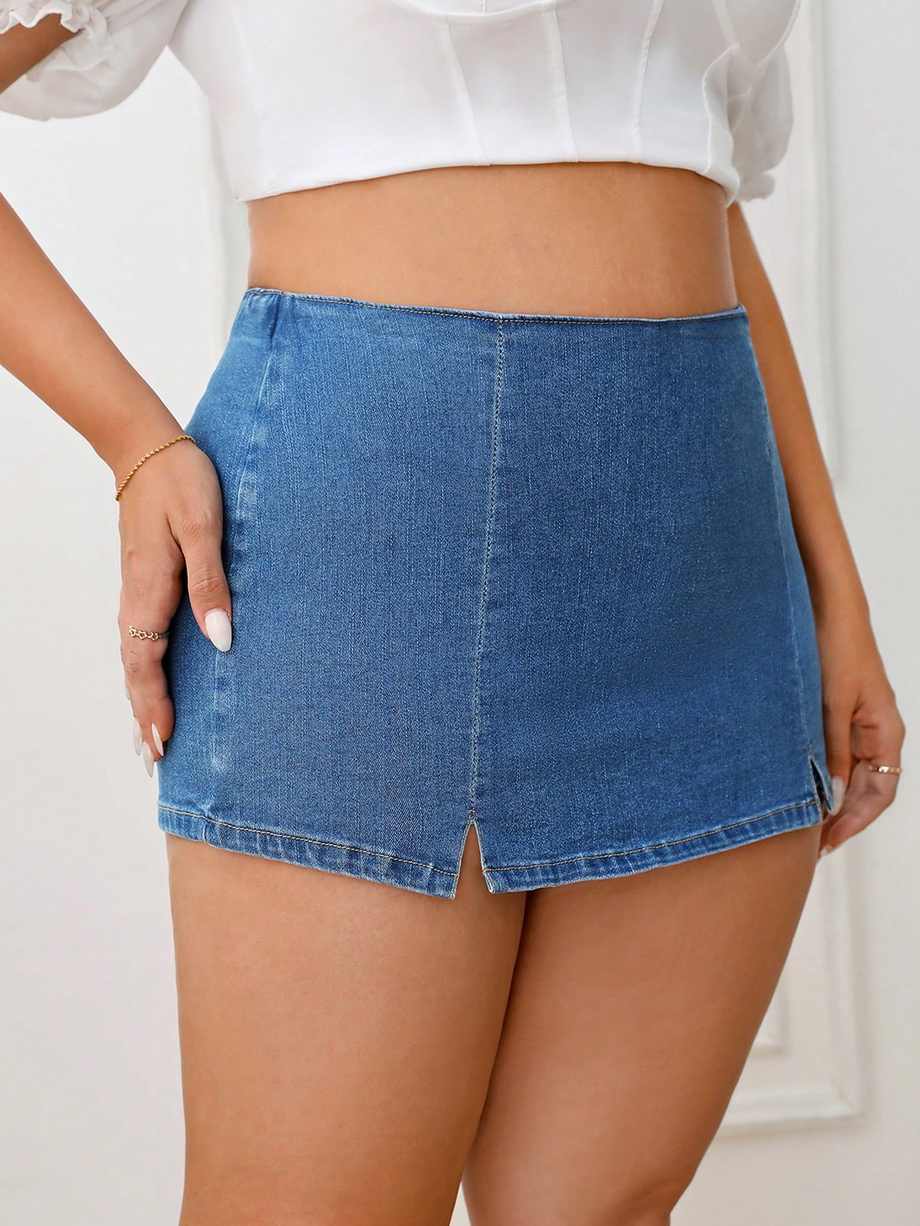 Plus Size Denim Shorts