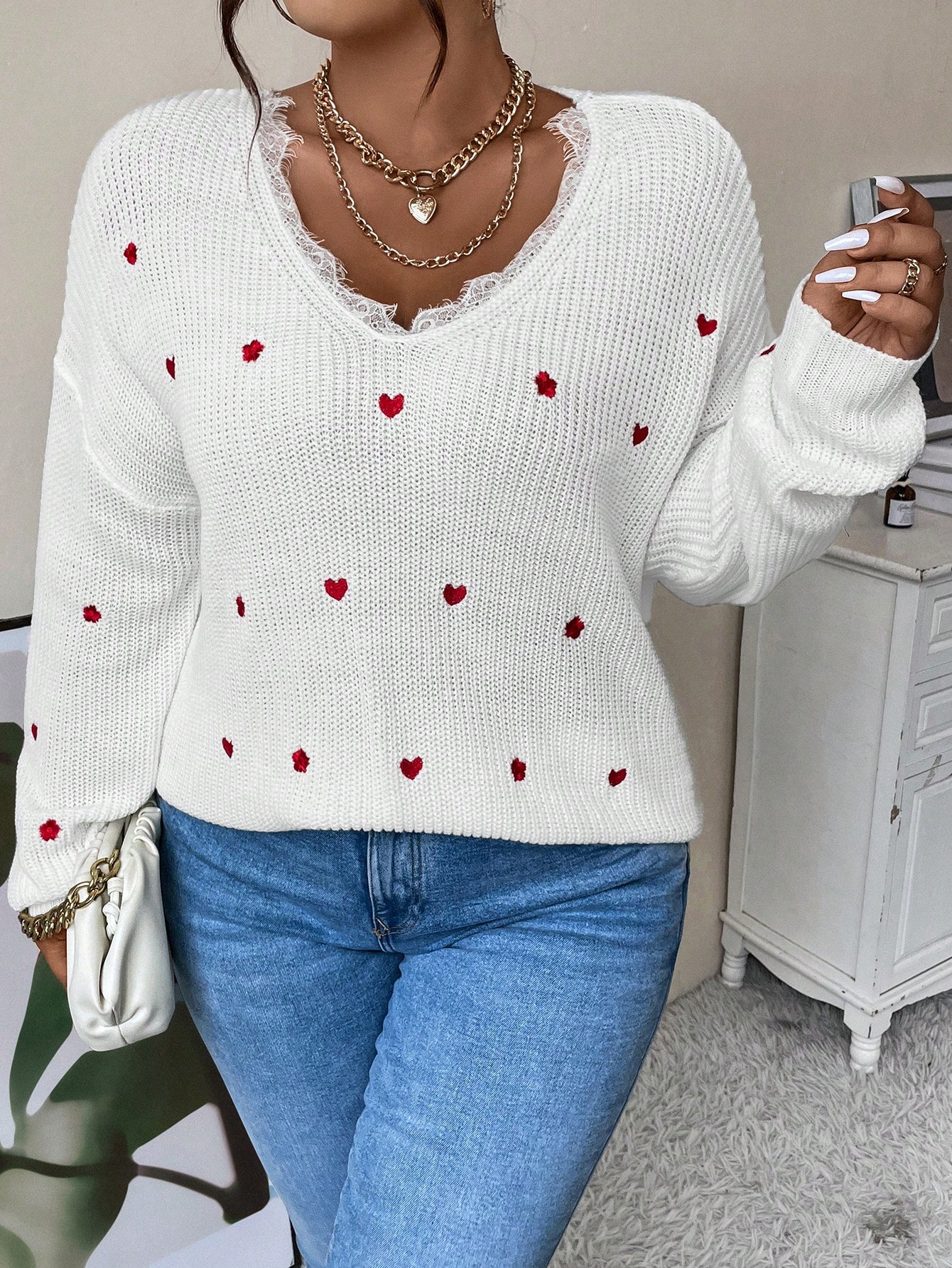 In White Plus Size Sweaters