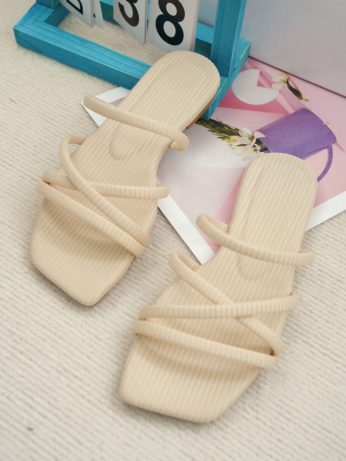 In Beige Women Flat Sandals