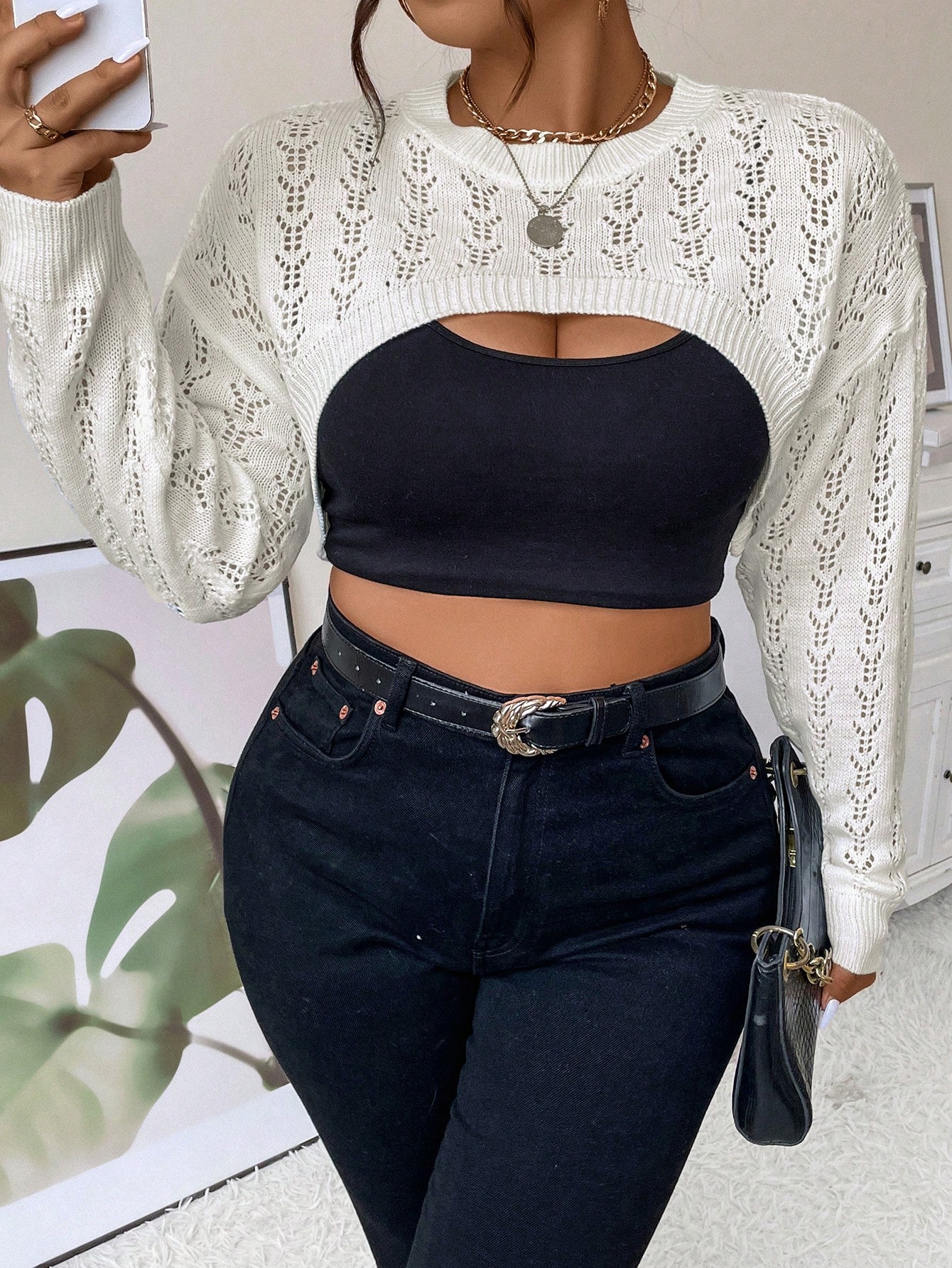 In White Plus Size Sweaters