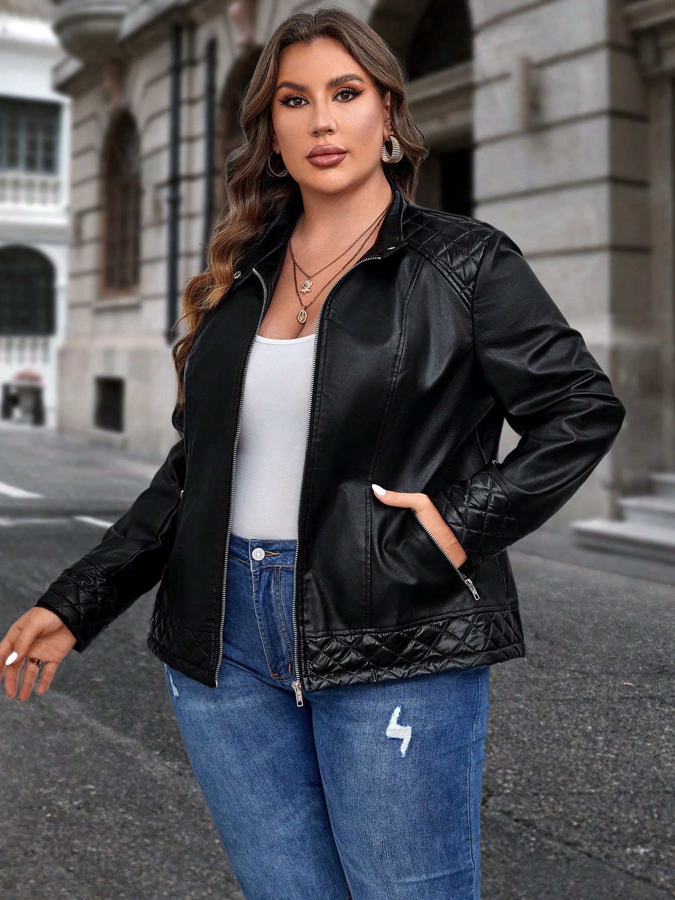 In Black Plus Size Jackets