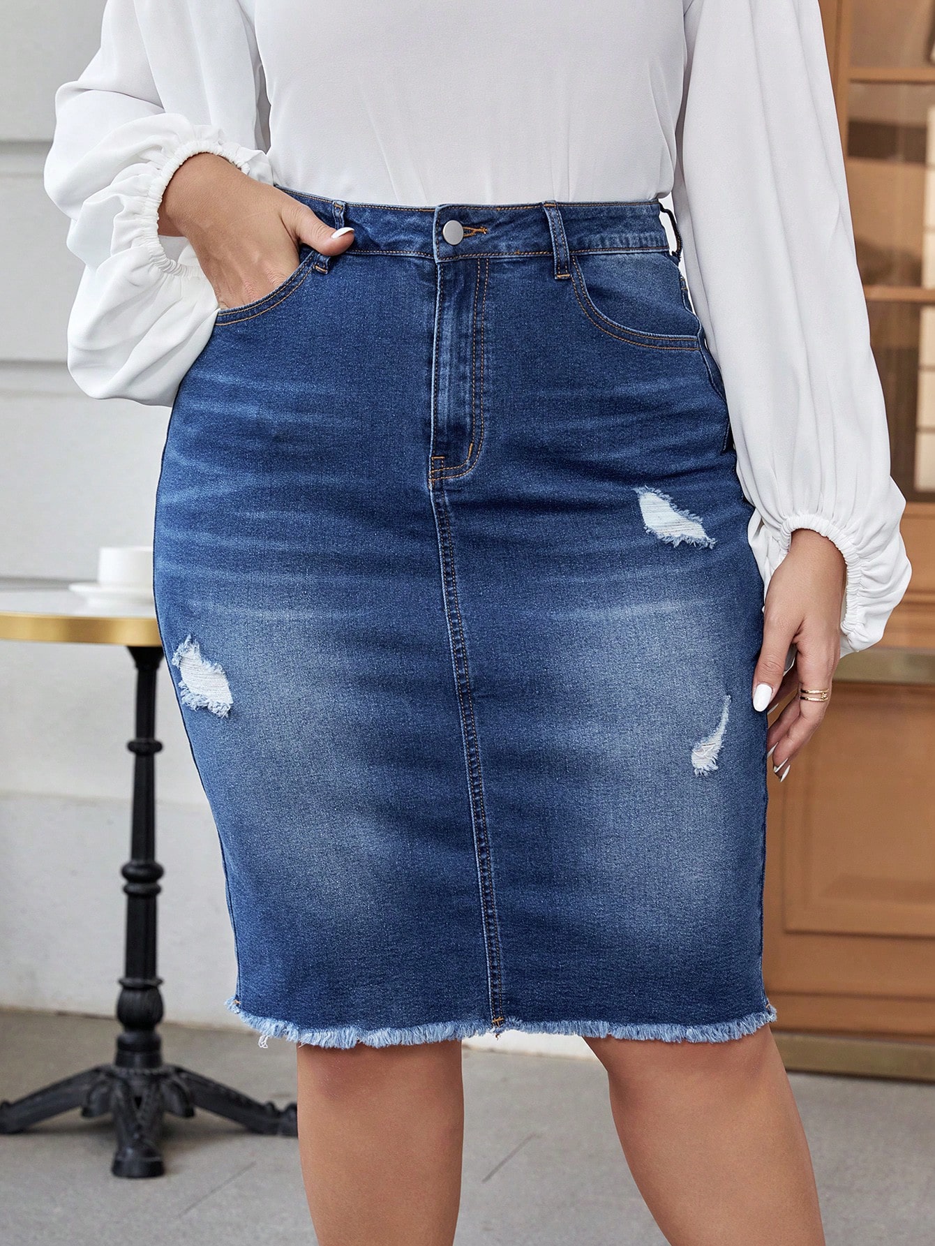 Plus Size Denim Skirts