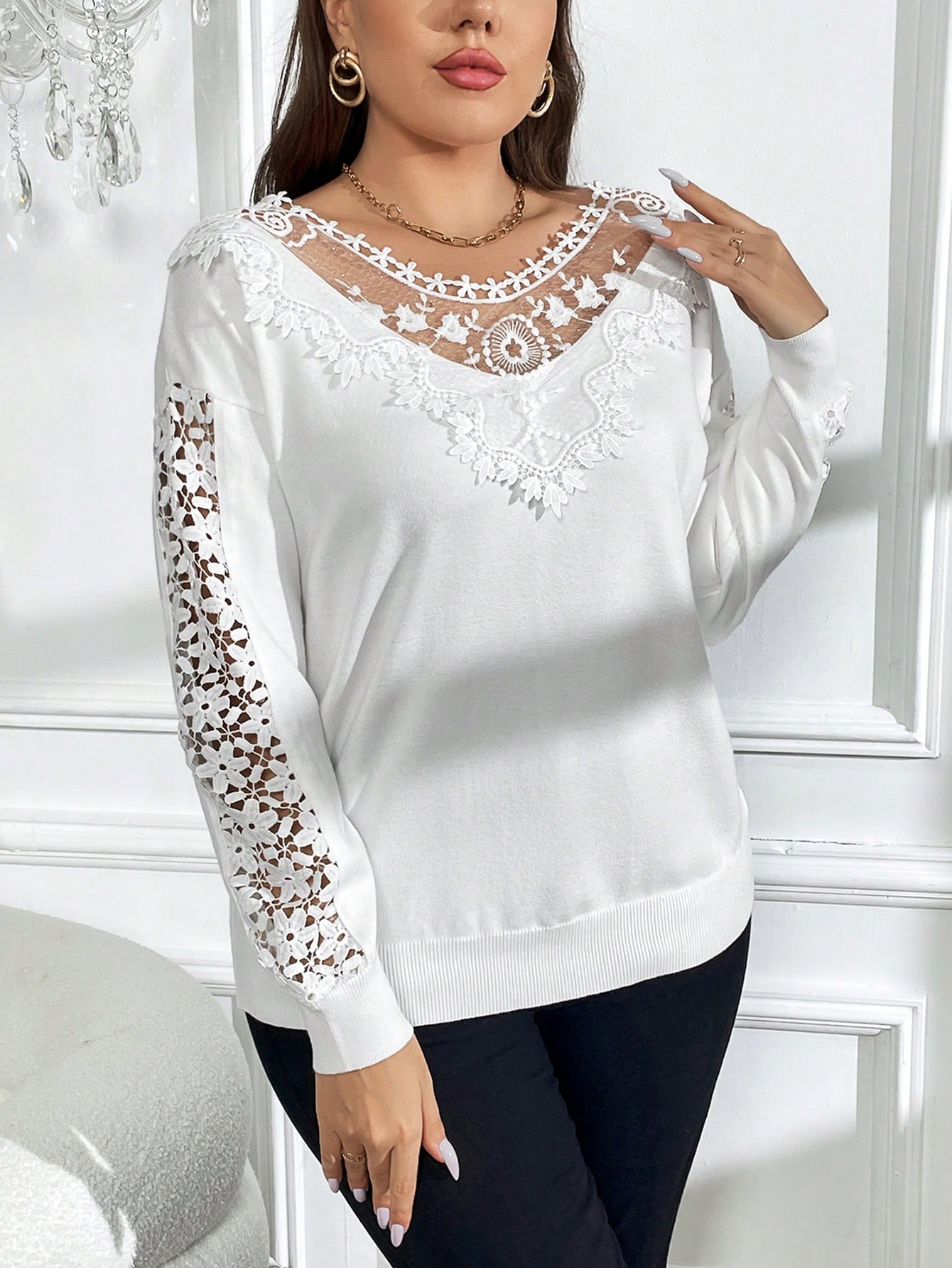 In White Plus Size Sweaters