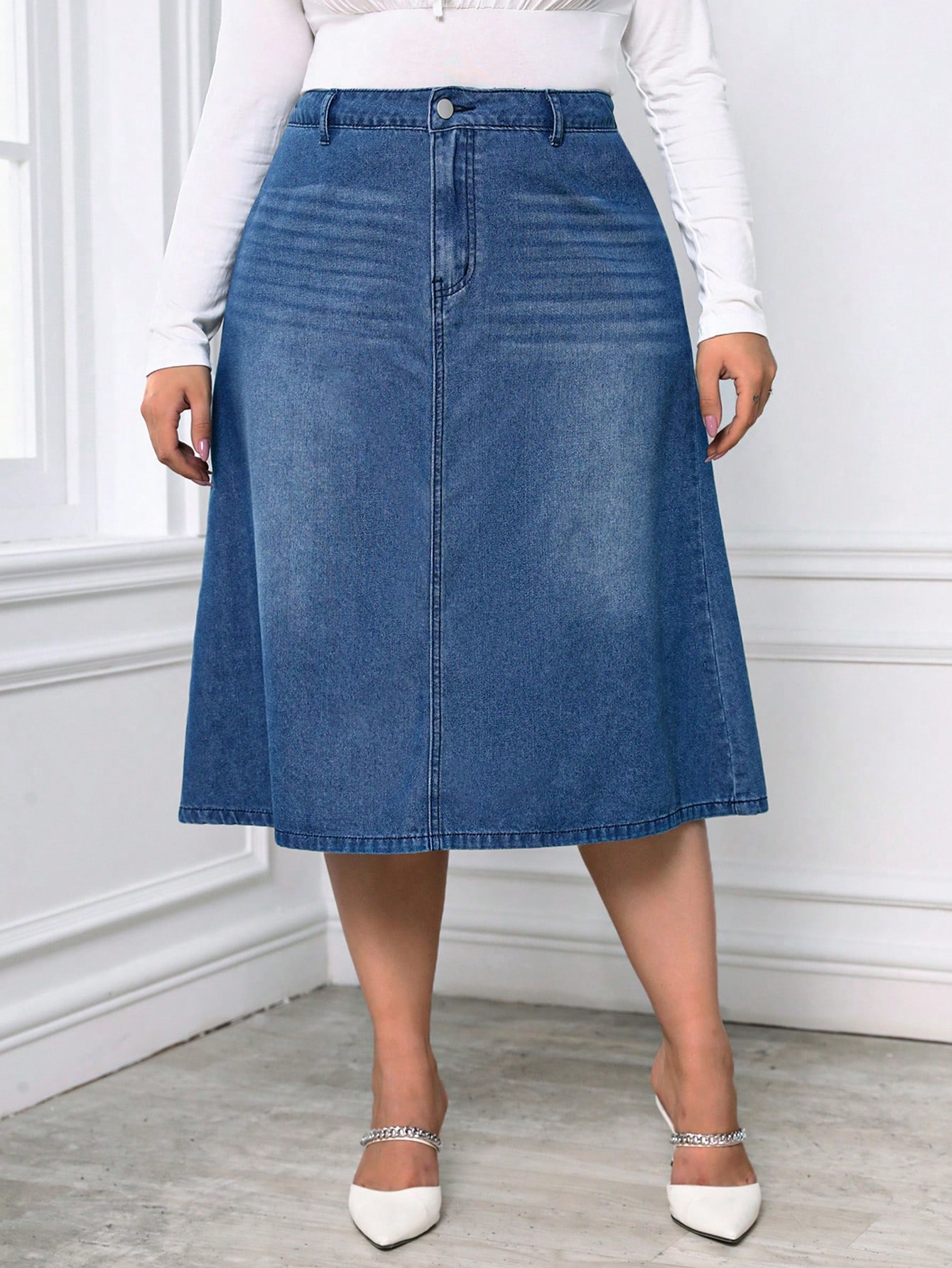 Plus Size Denim Skirts