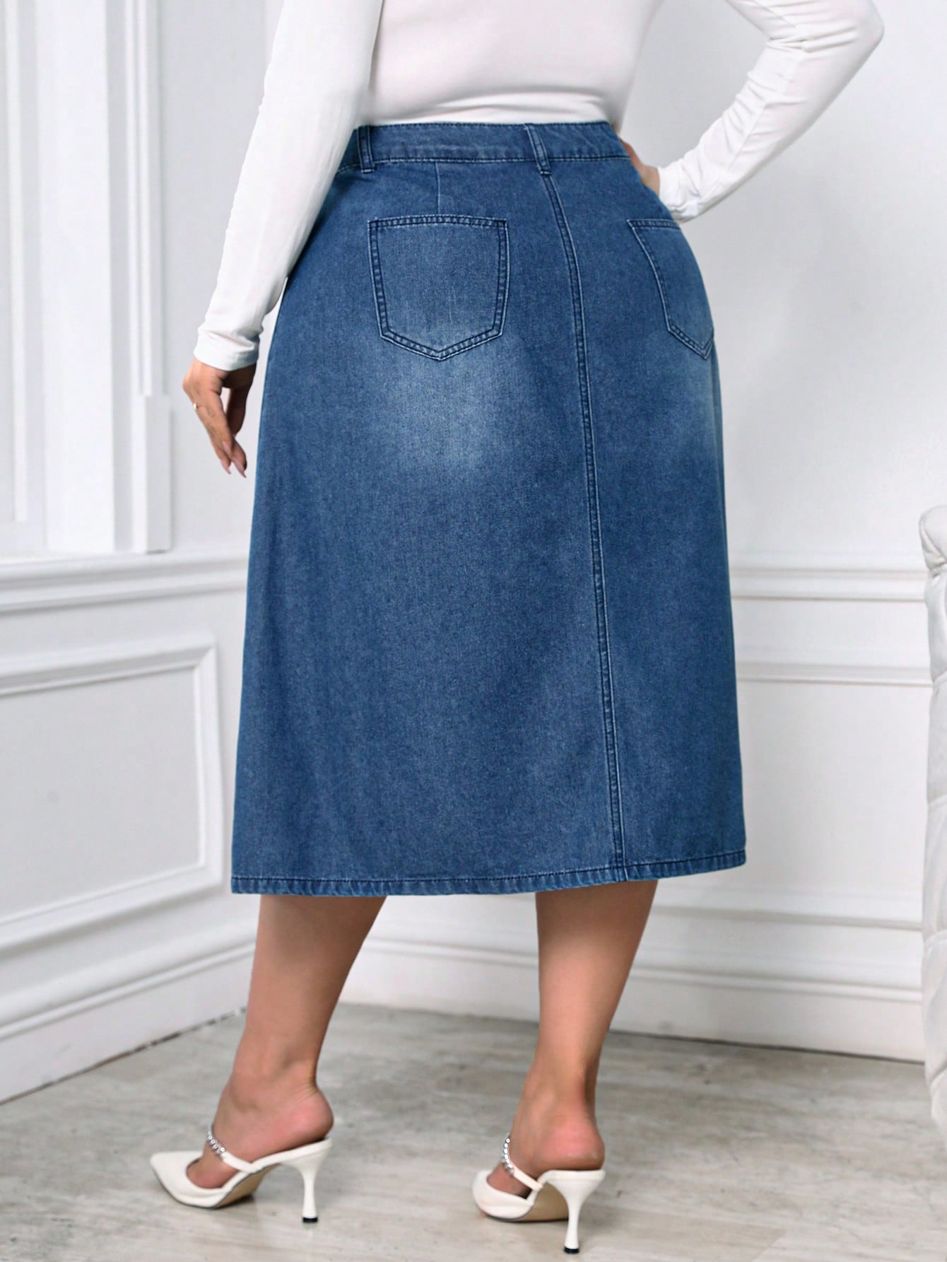 Plus Size Denim Skirts