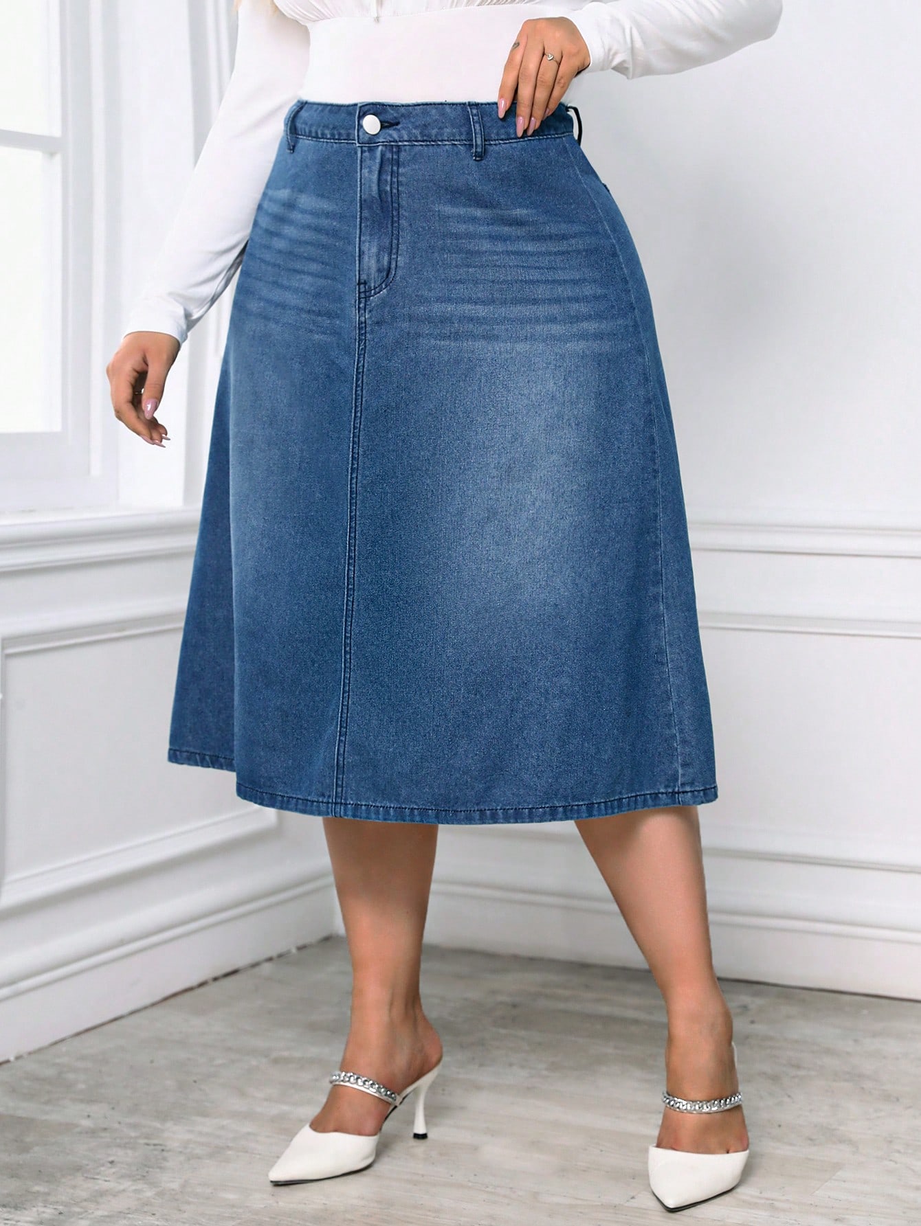 Plus Size Denim Skirts