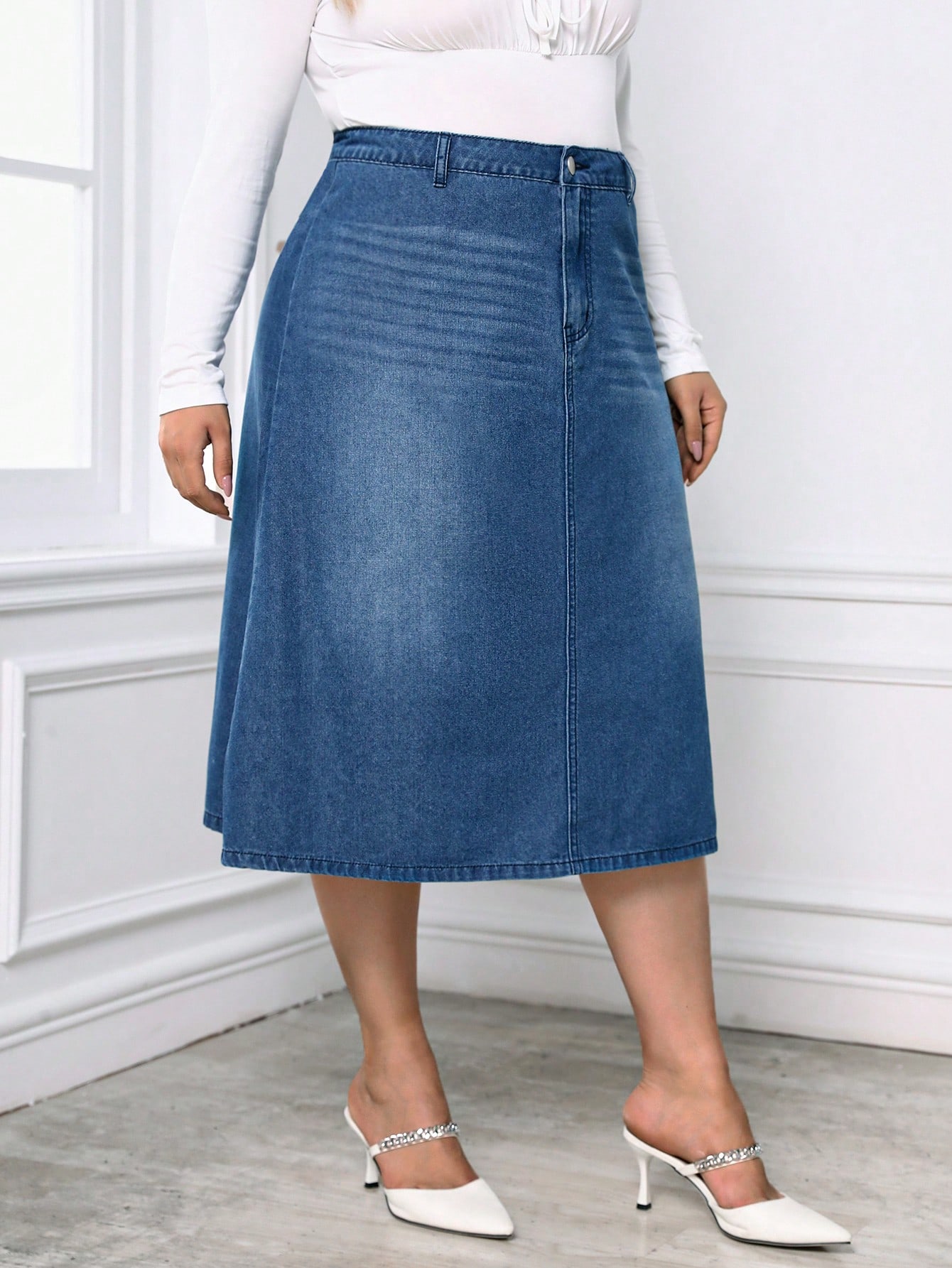 Plus Size Denim Skirts