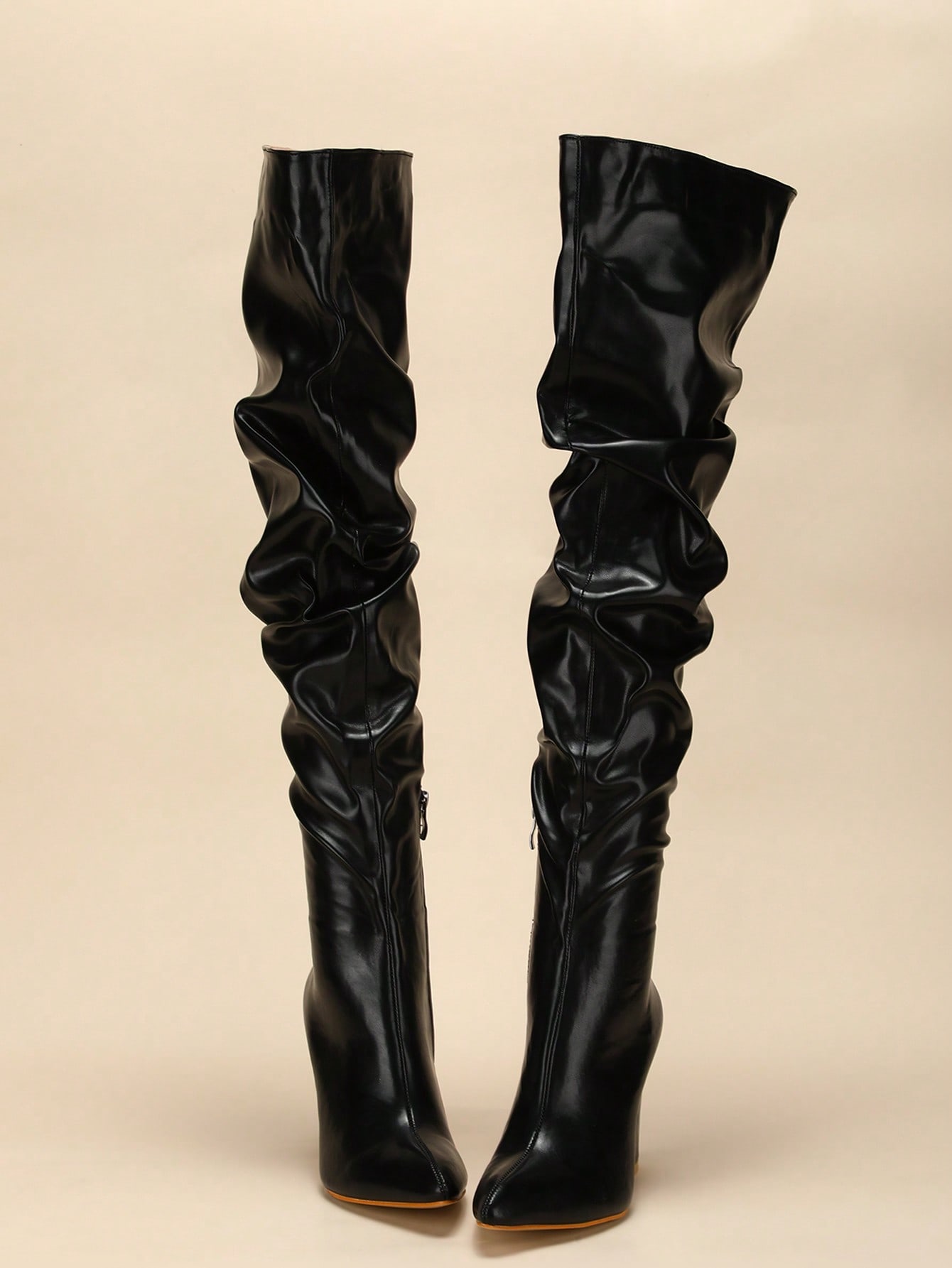 In Black Women Knee-High Boots