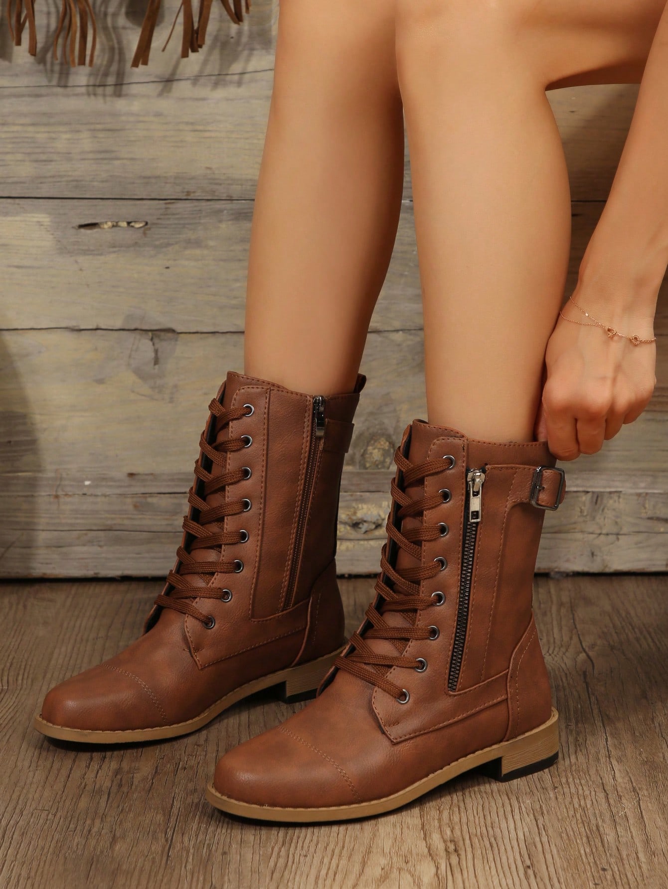 In Brown Women Mid-Calf Boots