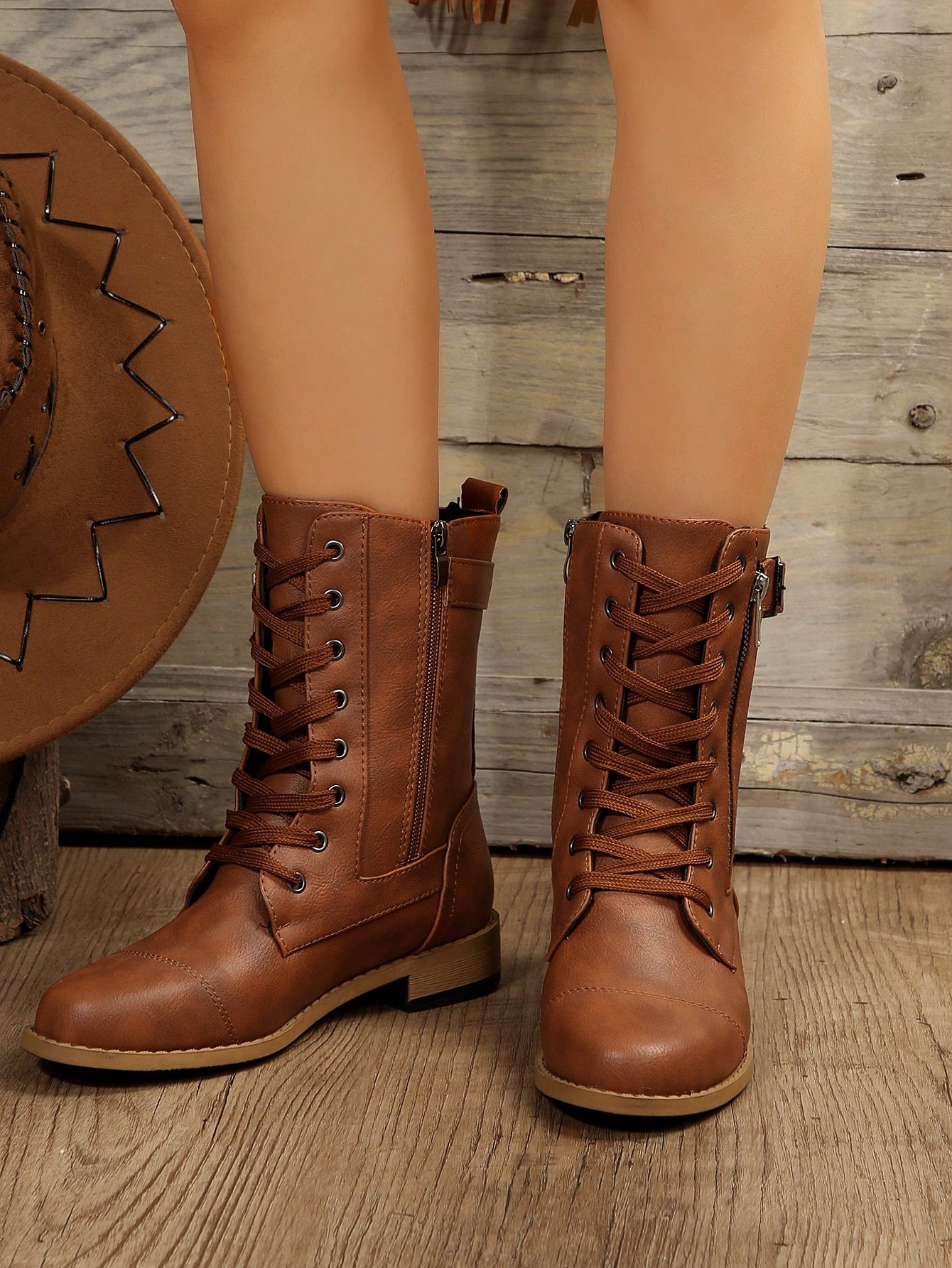 In Brown Women Mid-Calf Boots