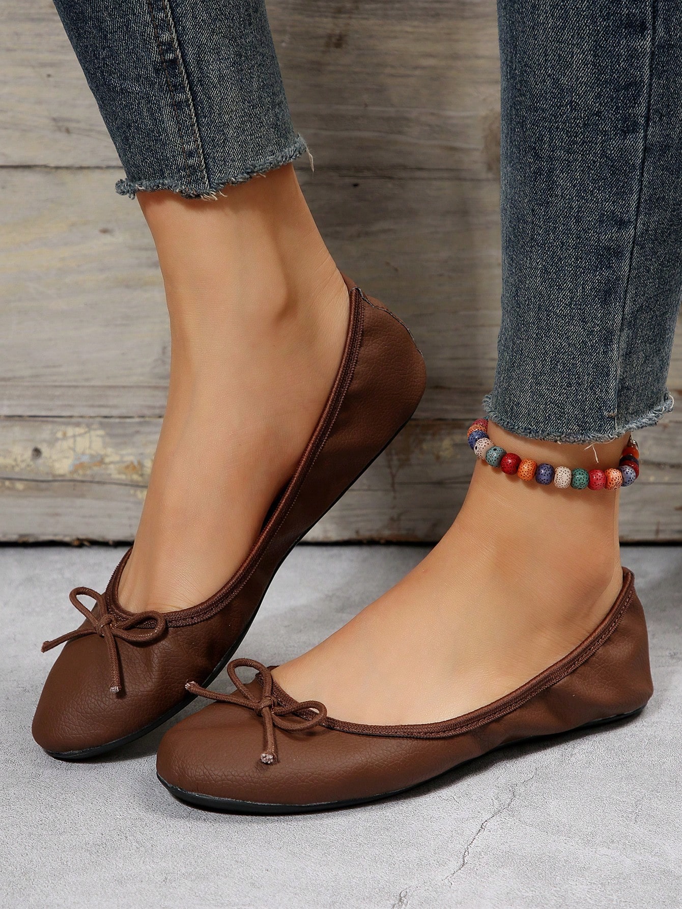 In Coffee Brown Women Flats