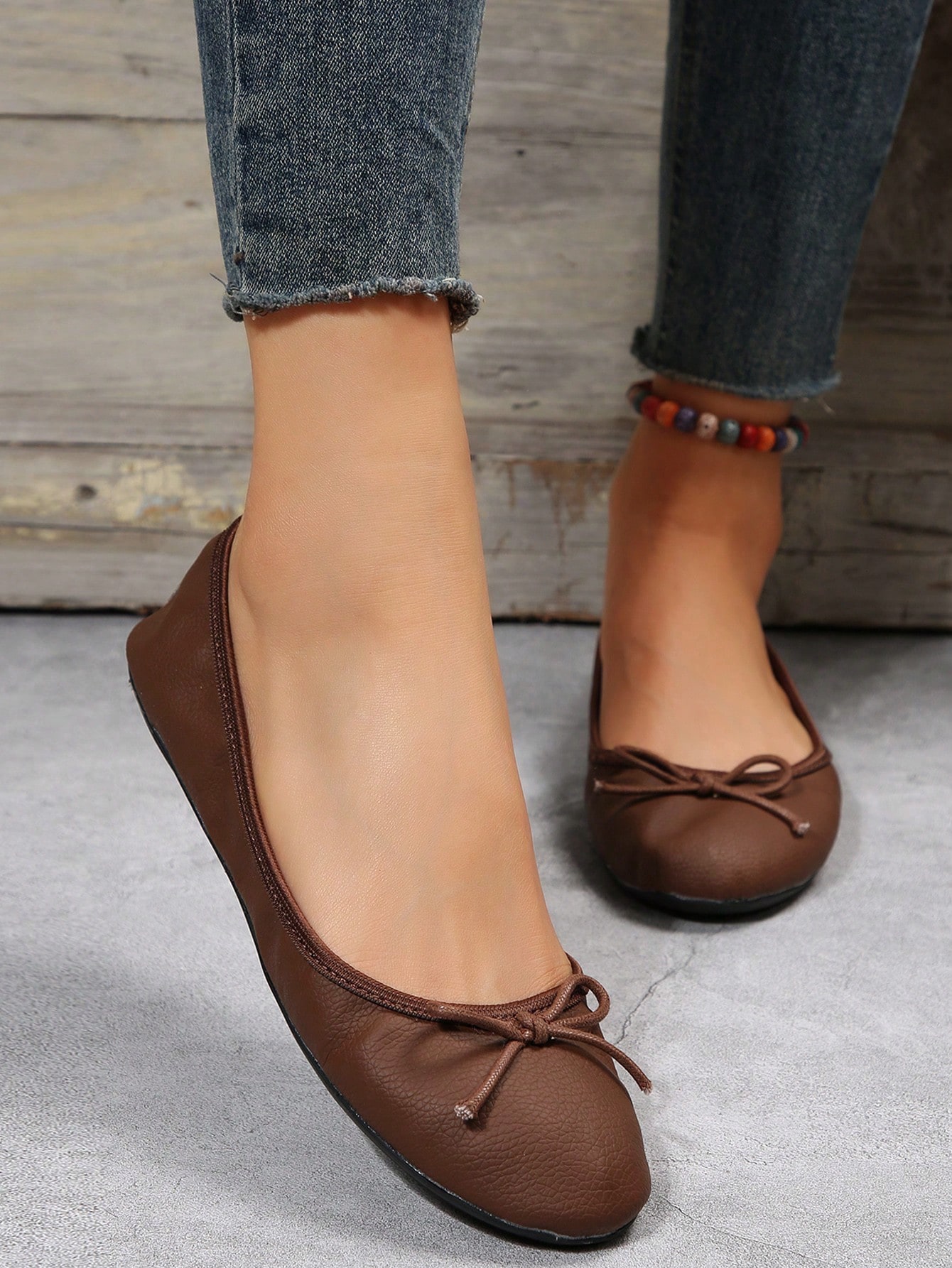 In Coffee Brown Women Flats