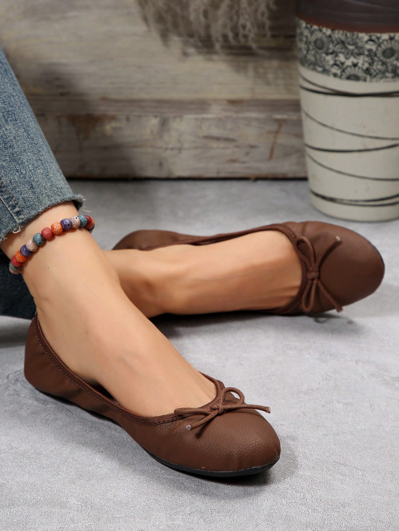 In Coffee Brown Women Flats