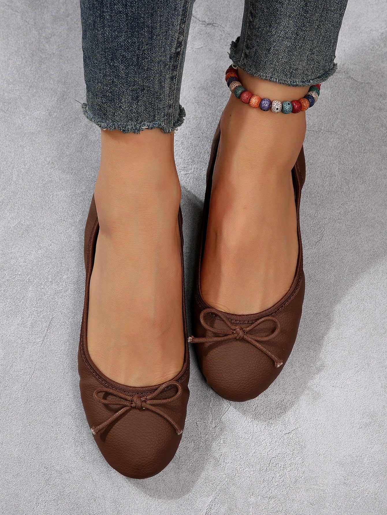 In Coffee Brown Women Flats