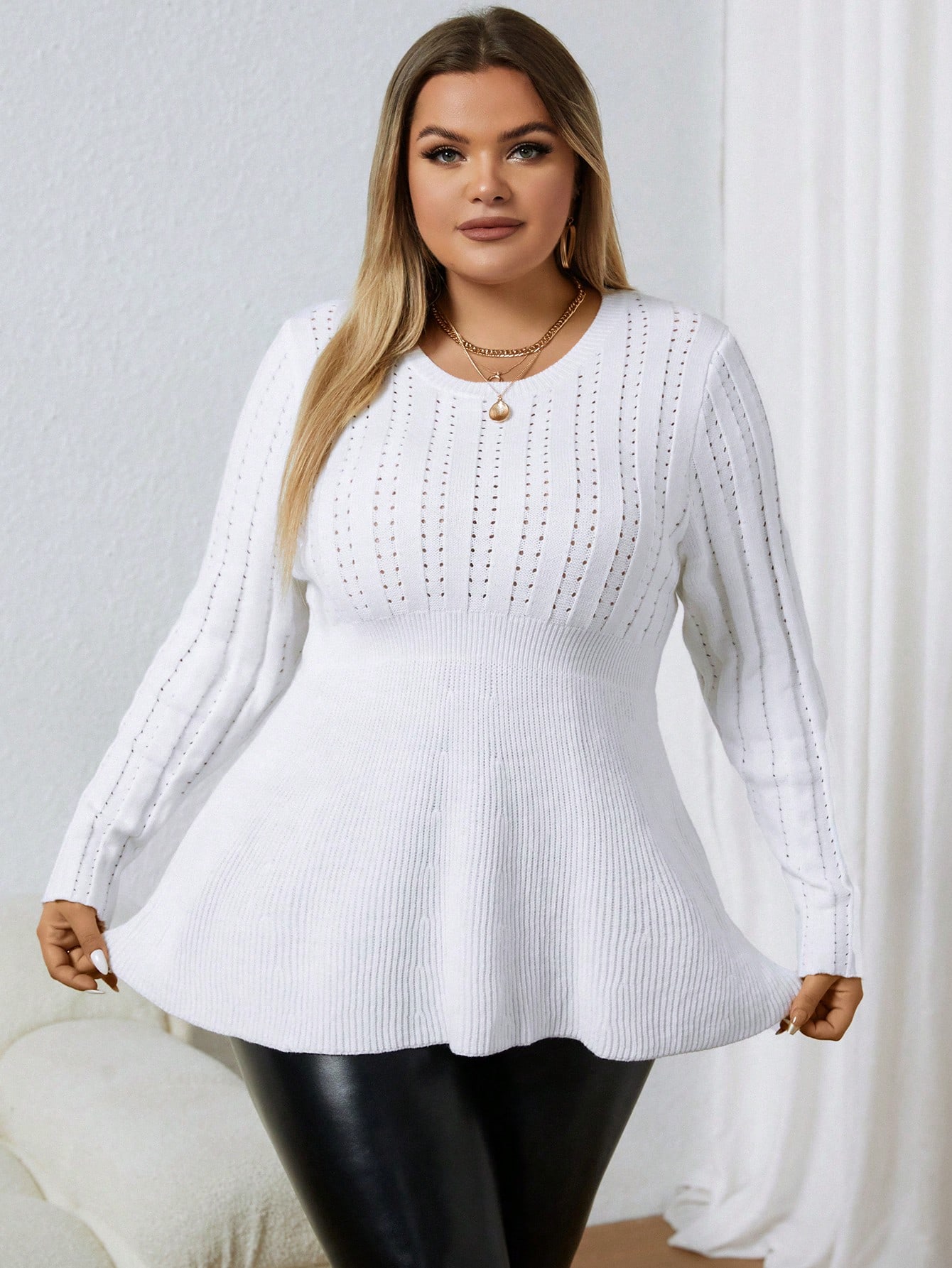 In White Plus Size Sweaters