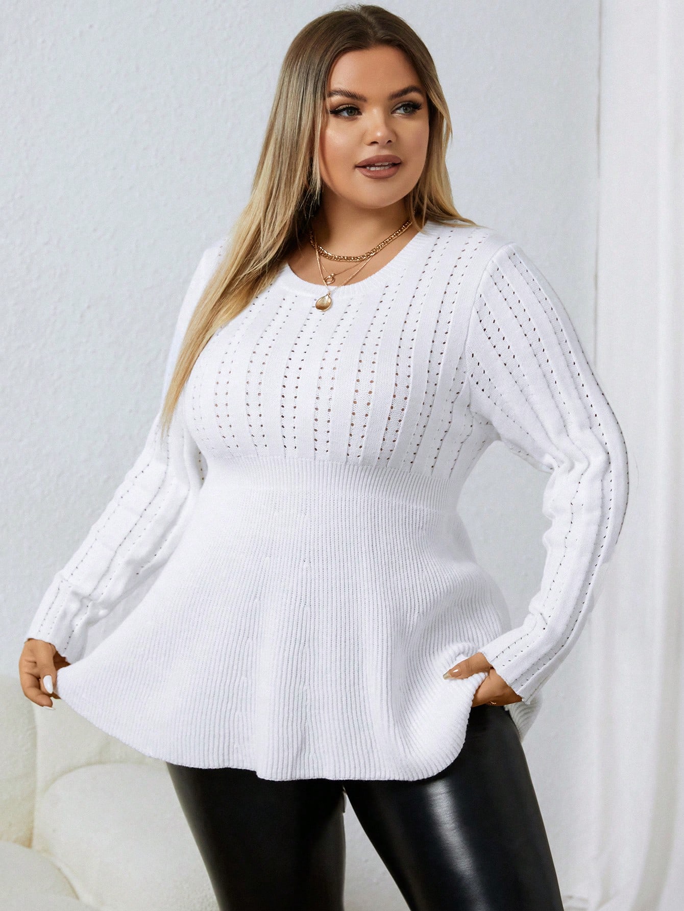 In White Plus Size Sweaters