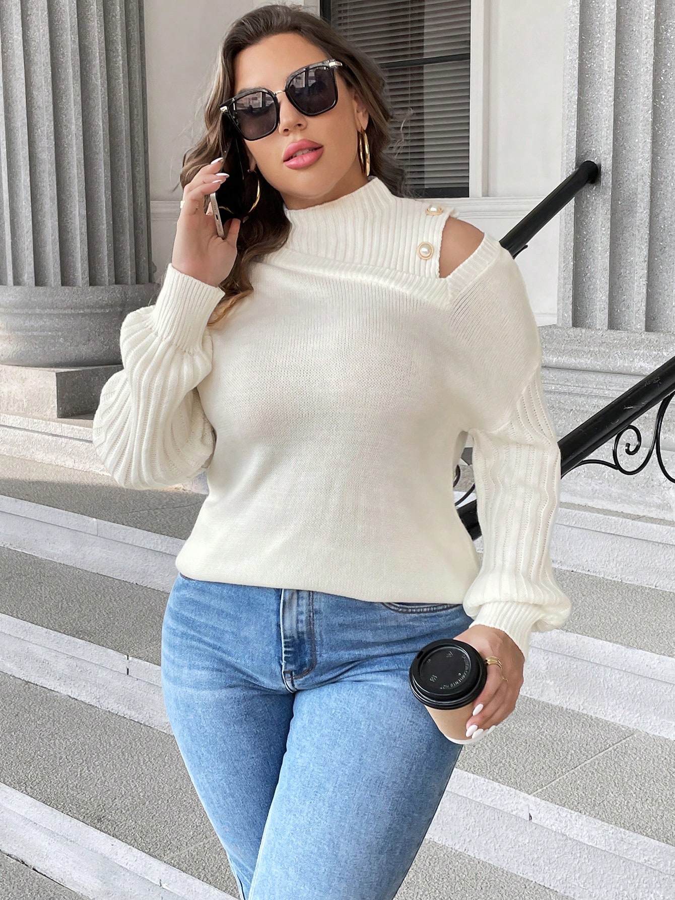 In White Plus Size Sweaters