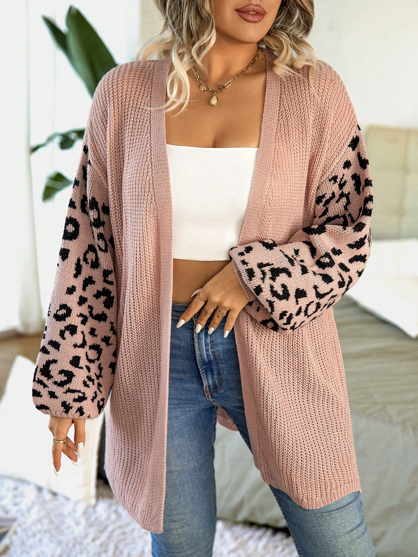 In Long Sleeve Plus Size Cardigans