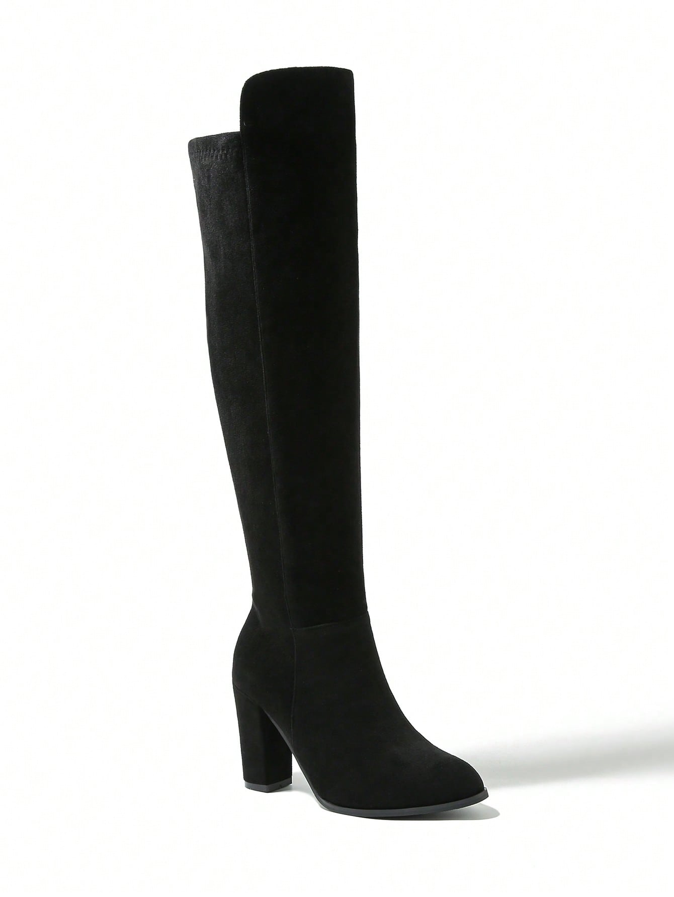 In Black Women Knee-High Boots