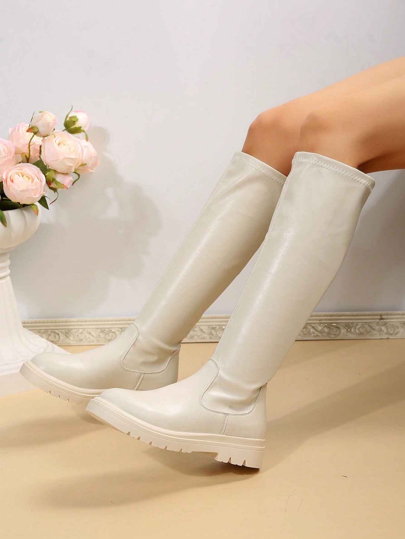 In Beige Women Fashion Boots