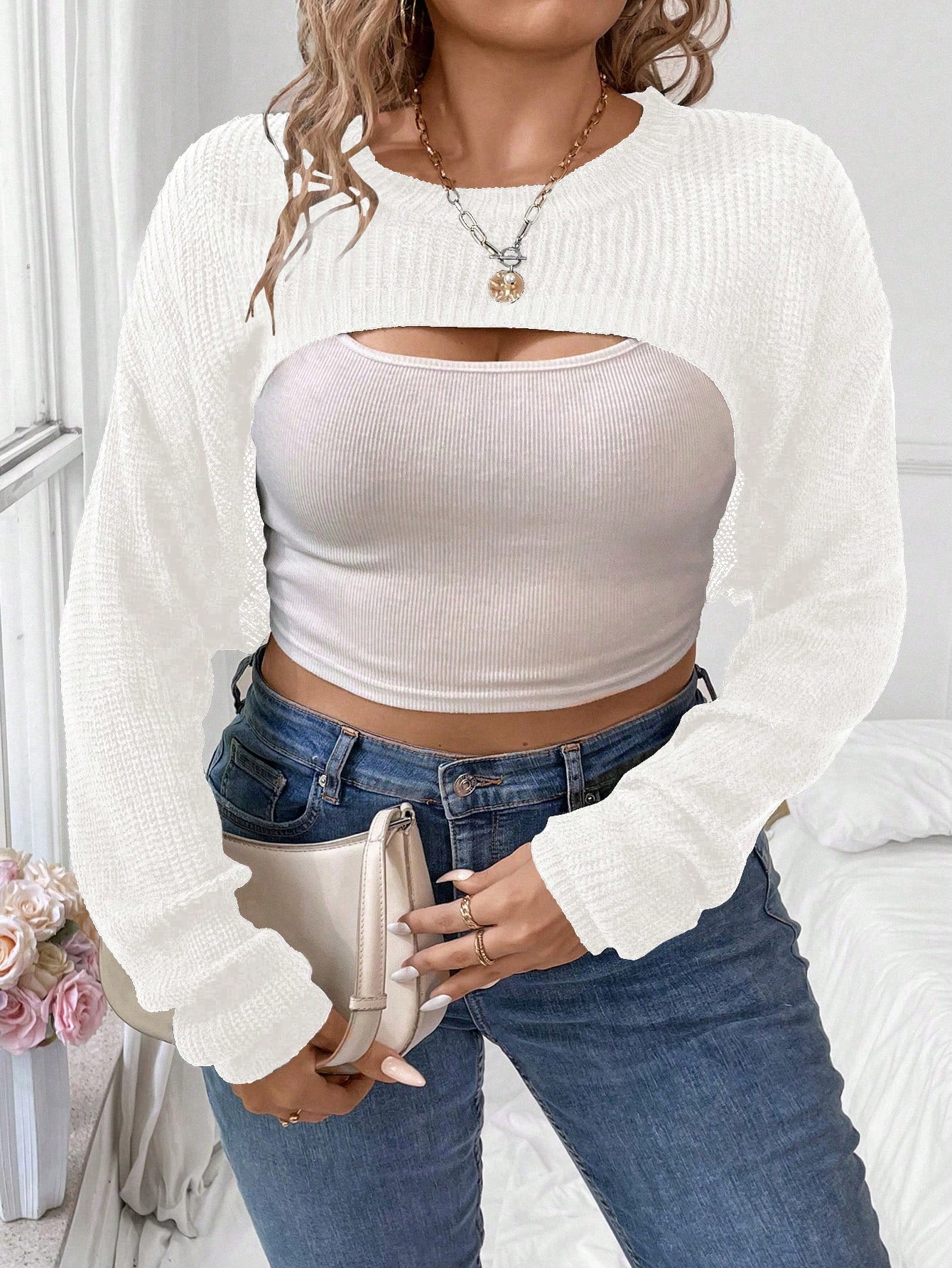 In White Plus Size Sweaters