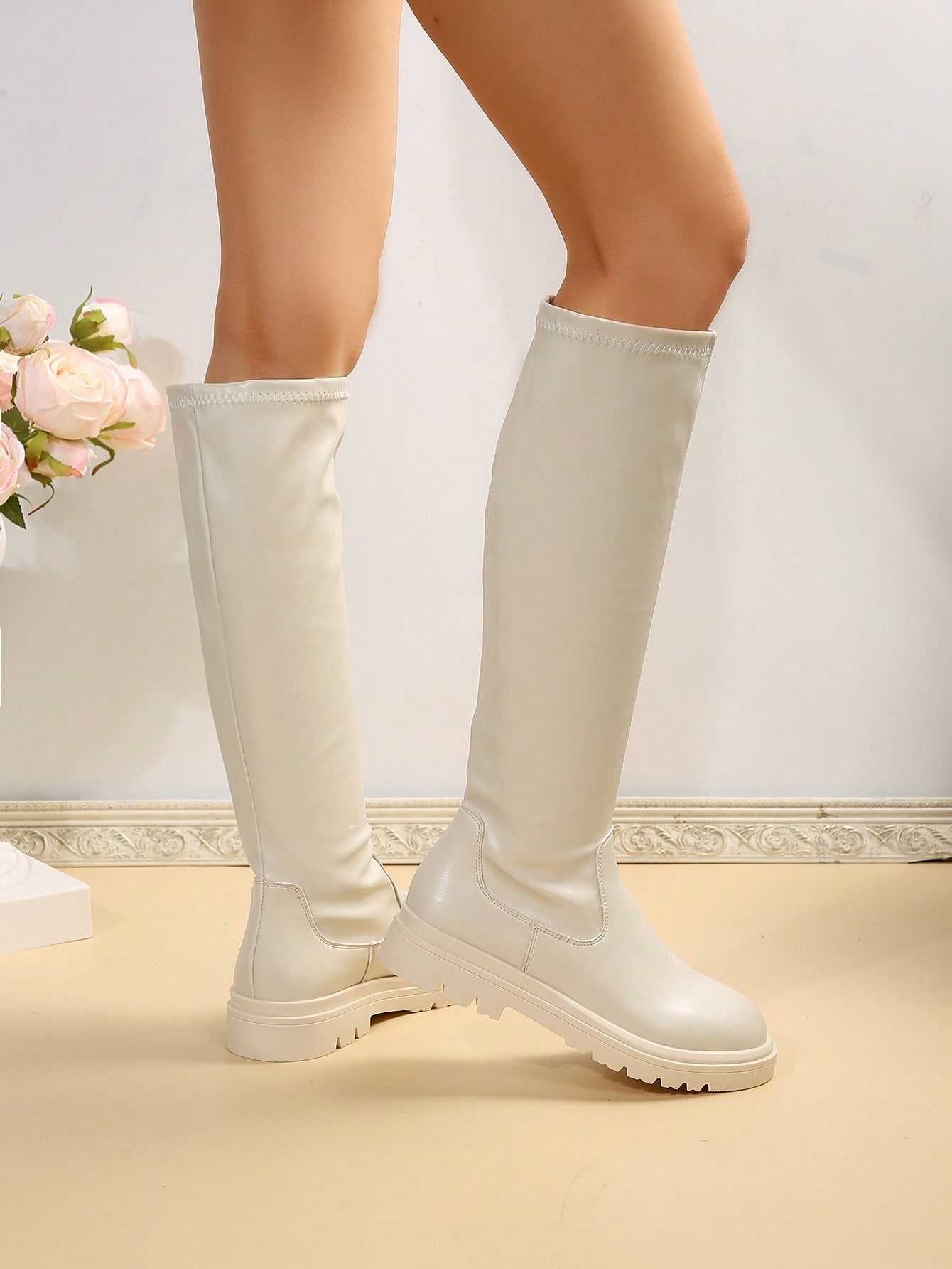 In Beige Women Fashion Boots