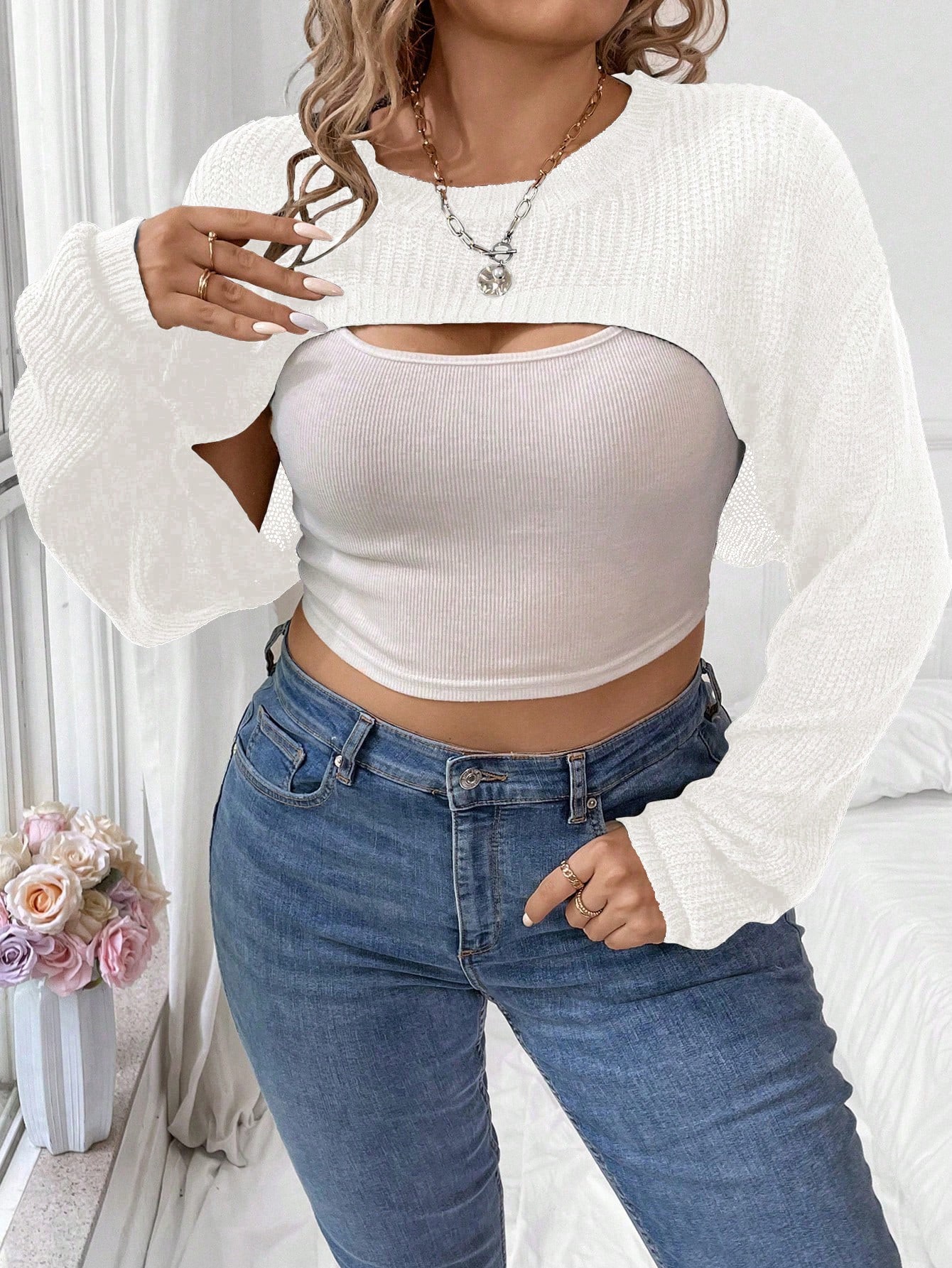 In White Plus Size Sweaters