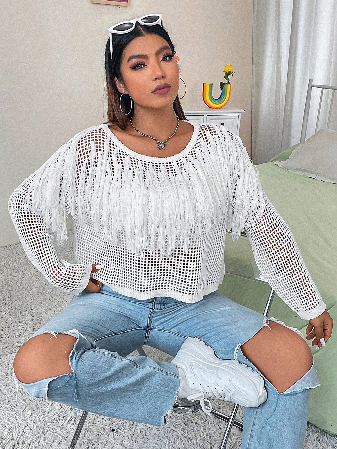 In White Plus Size Sweaters