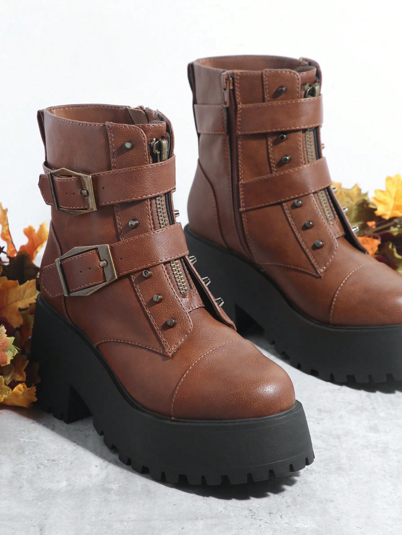 In Rust Brown Women Fashion Boots