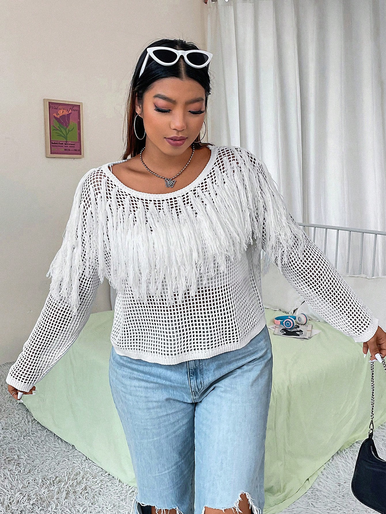 In White Plus Size Sweaters